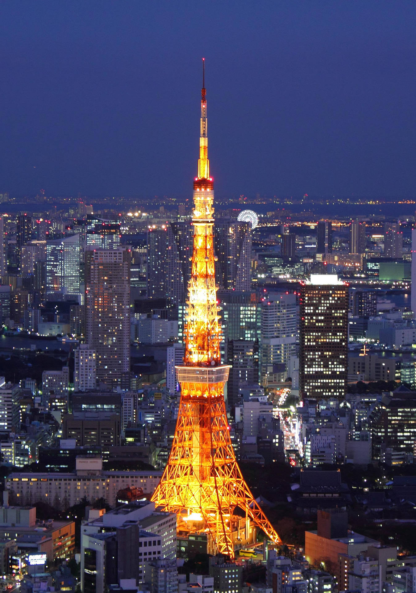 Tokyo Tower Against Tokyo Metropolis Background