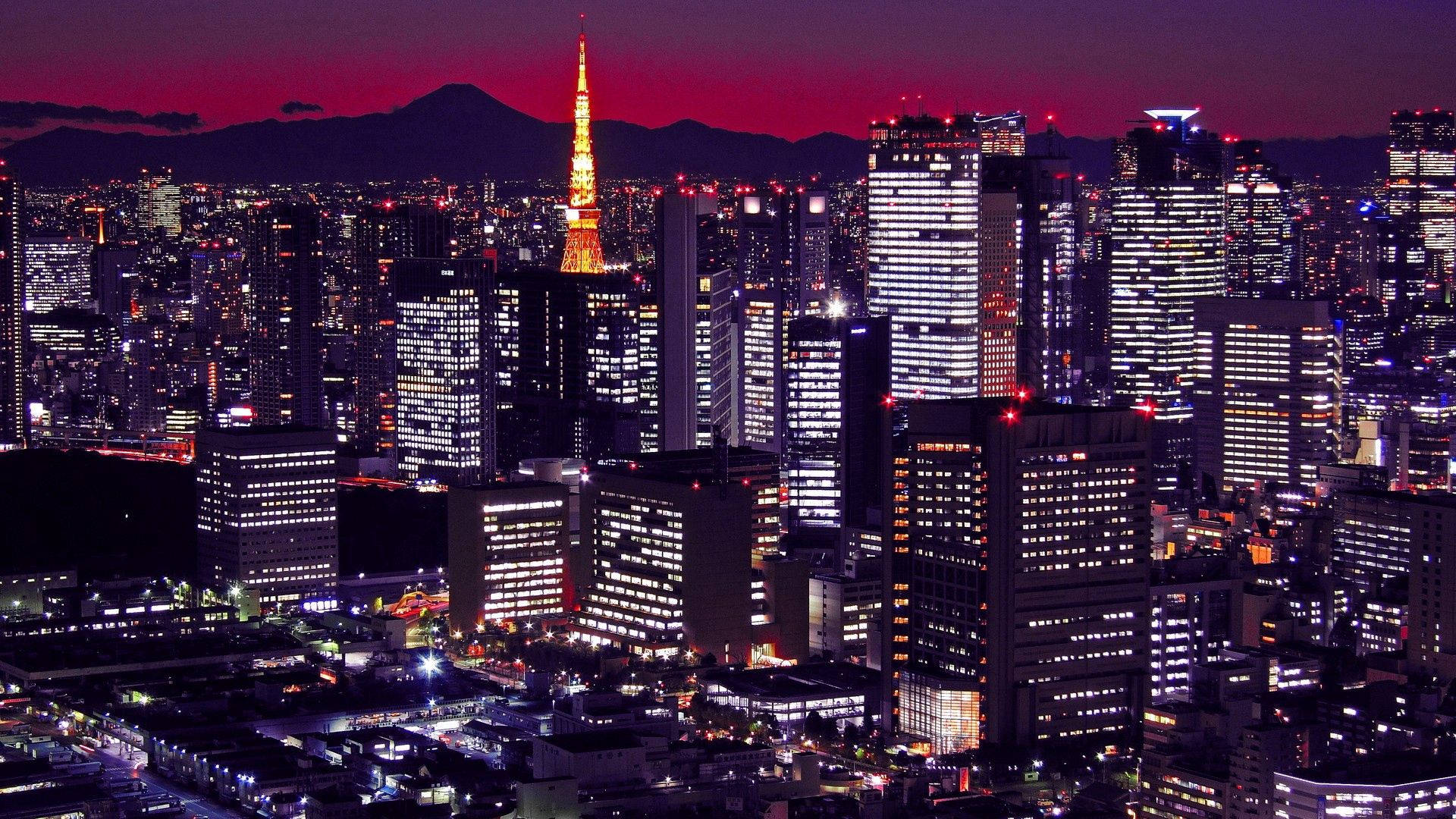 Tokyo Tower City View Background