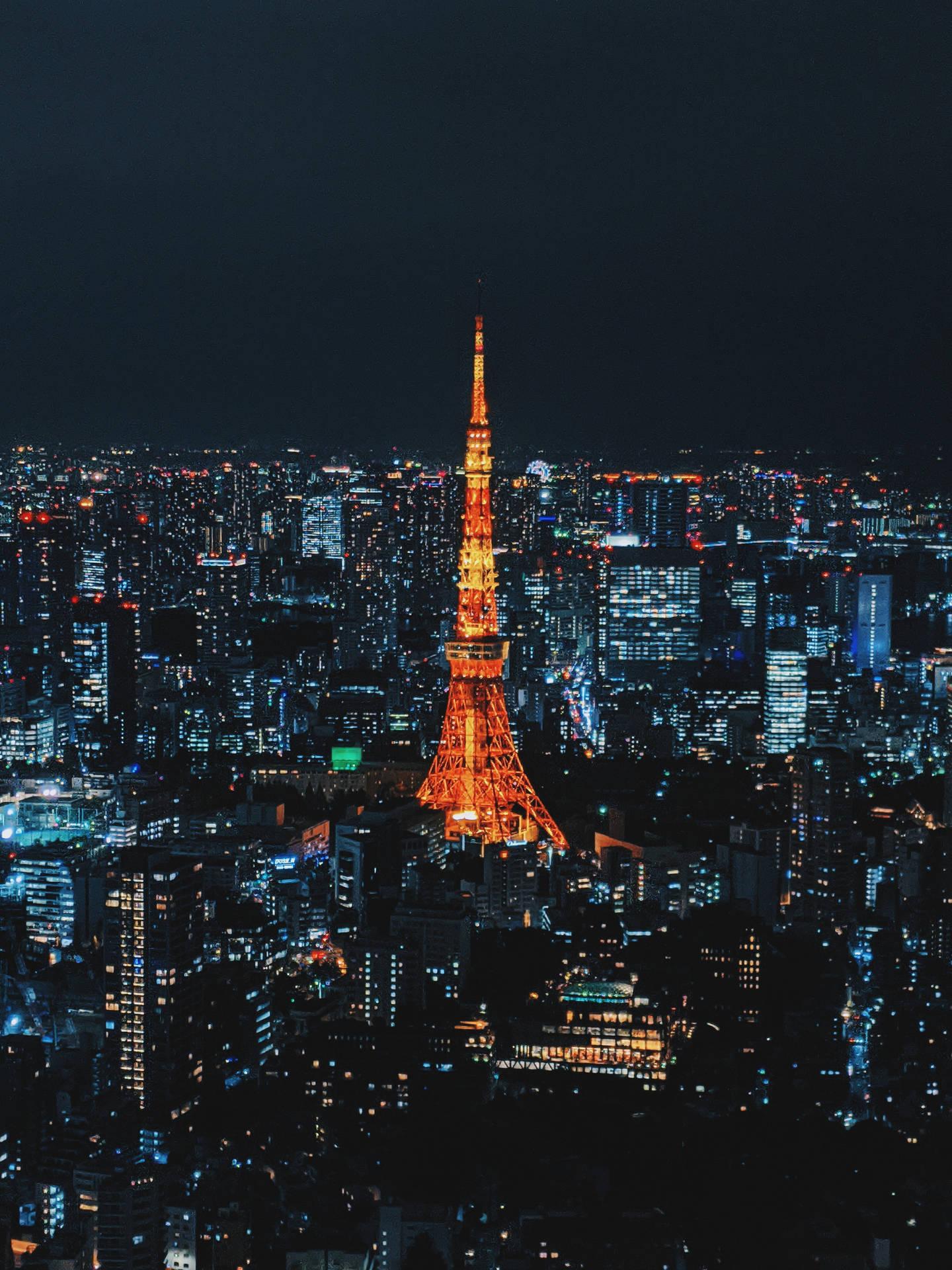 Tokyo Tower Orange And Yellow Lights