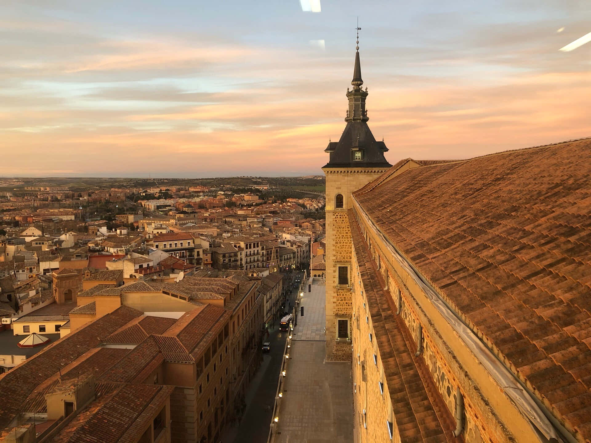 Toledo Cathedral Orange Aesthetic Background