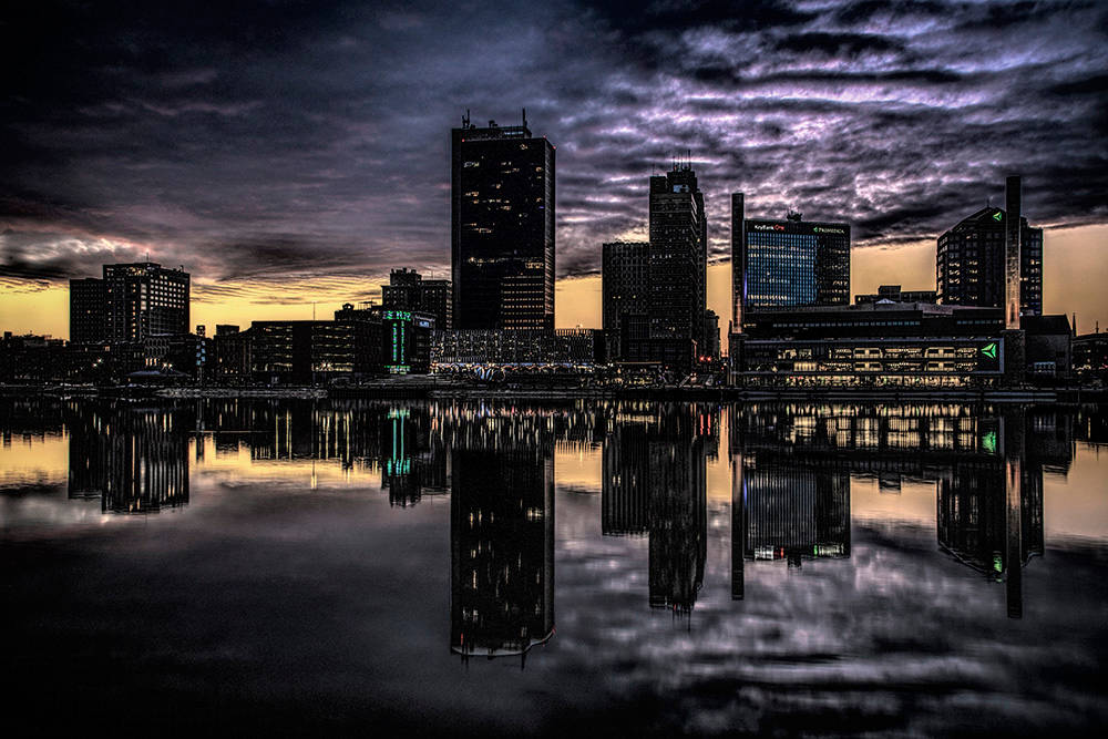 Toledo Skyline Monochromatic Photo