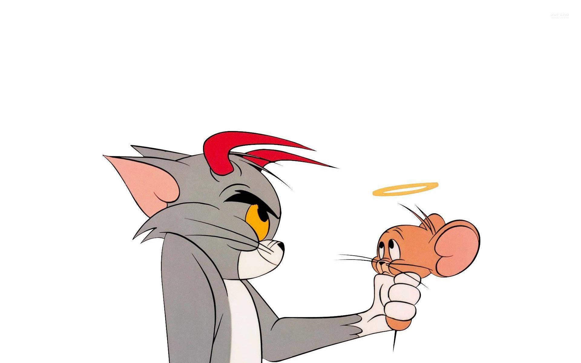 Tom And Jerry Cartoon Devil And Angel Background