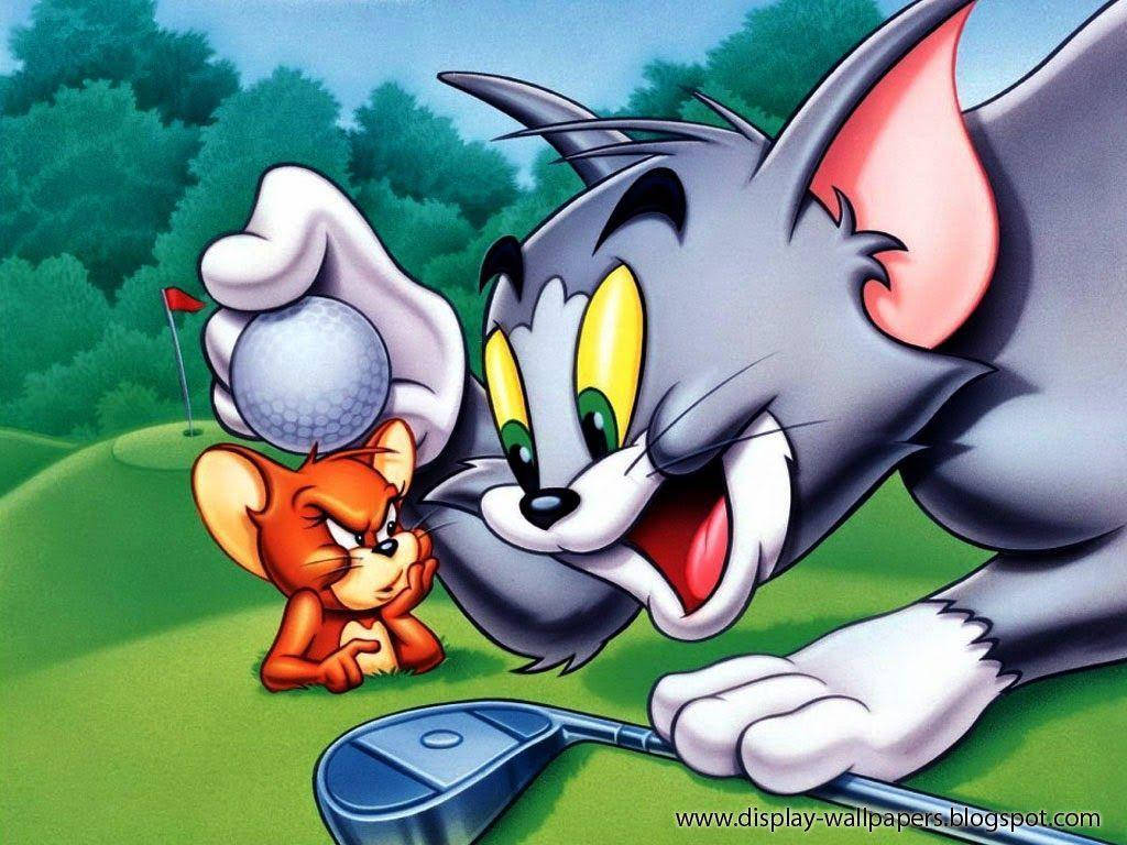 Tom And Jerry Cartoon Golf Scene Background
