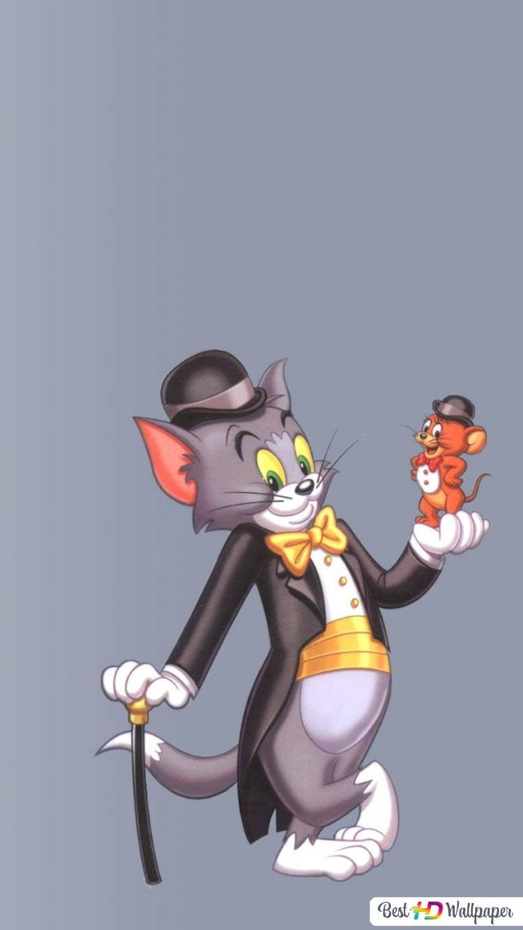 Tom And Jerry Cartoon Gray Background Background