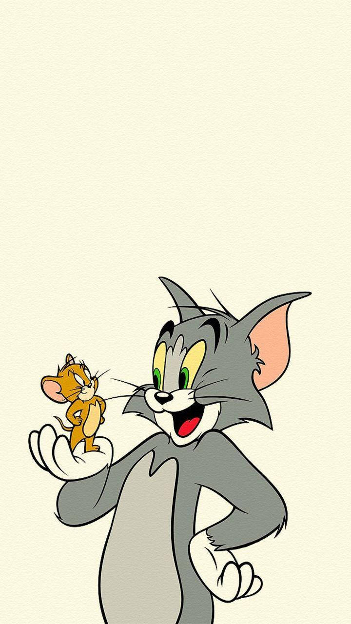 Tom And Jerry Cartoon Pastel Yellow Background