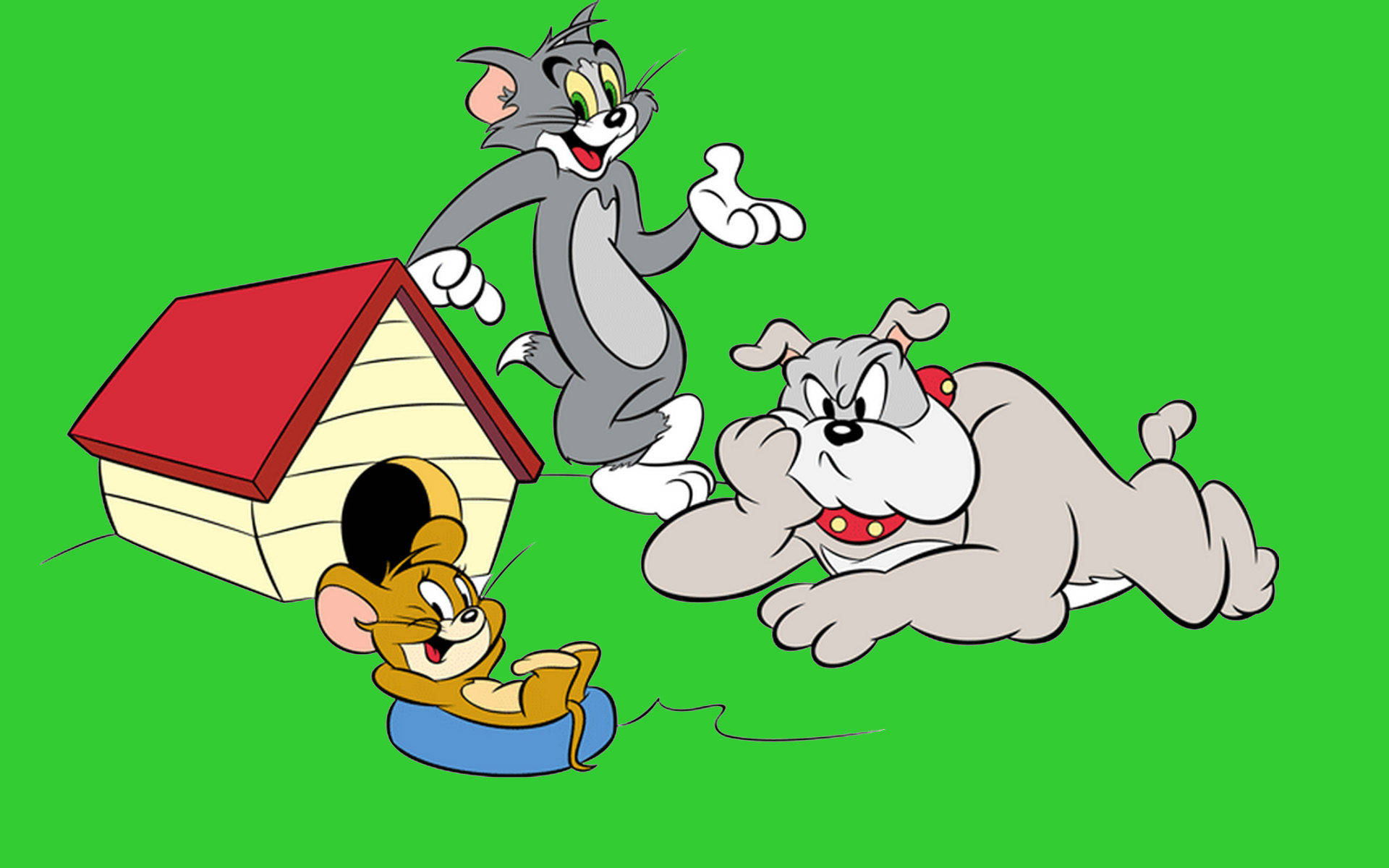 Tom And Jerry Cartoon With Spike Background