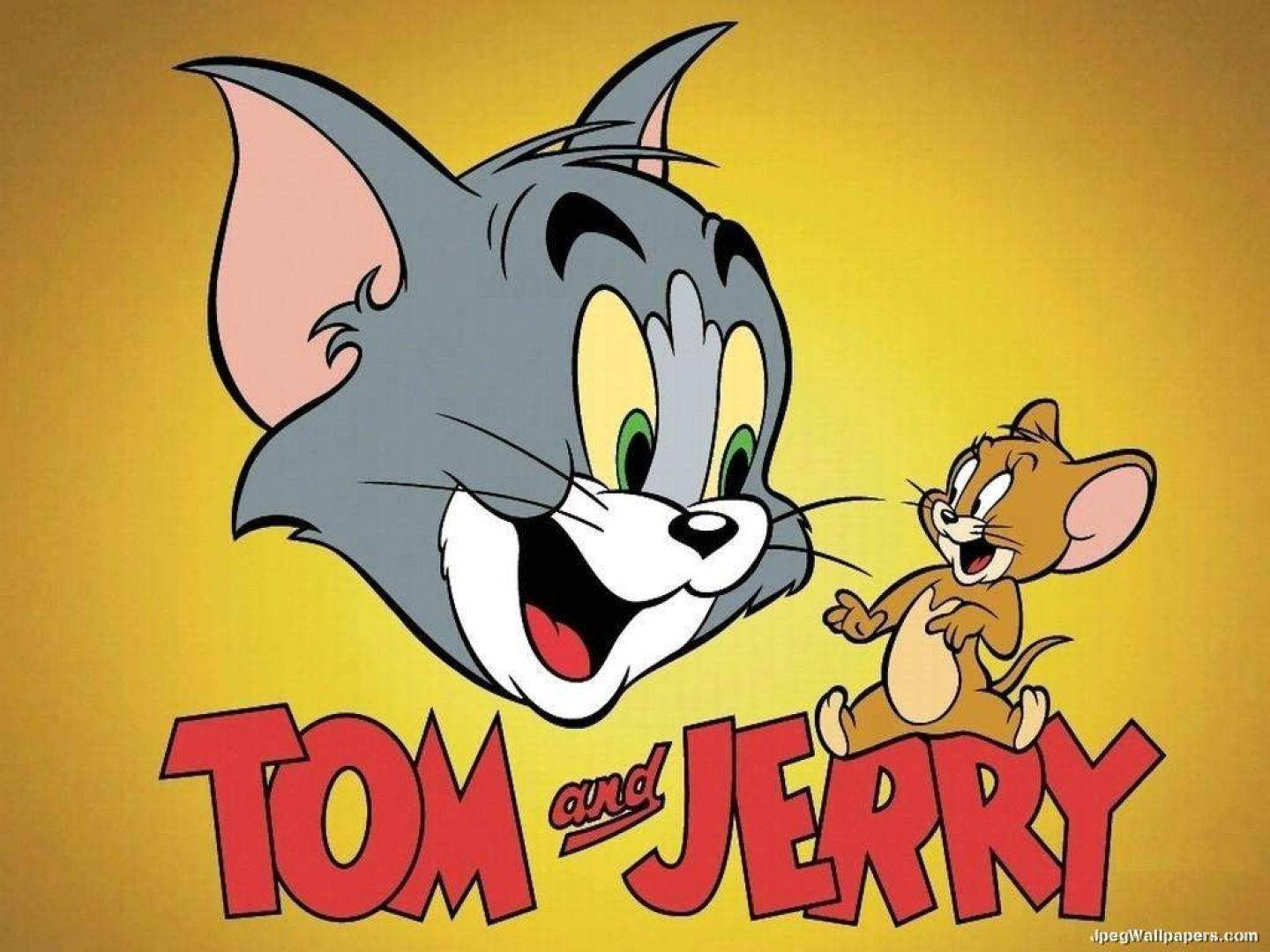 Tom And Jerry Cartoon Yellow Gradient Background