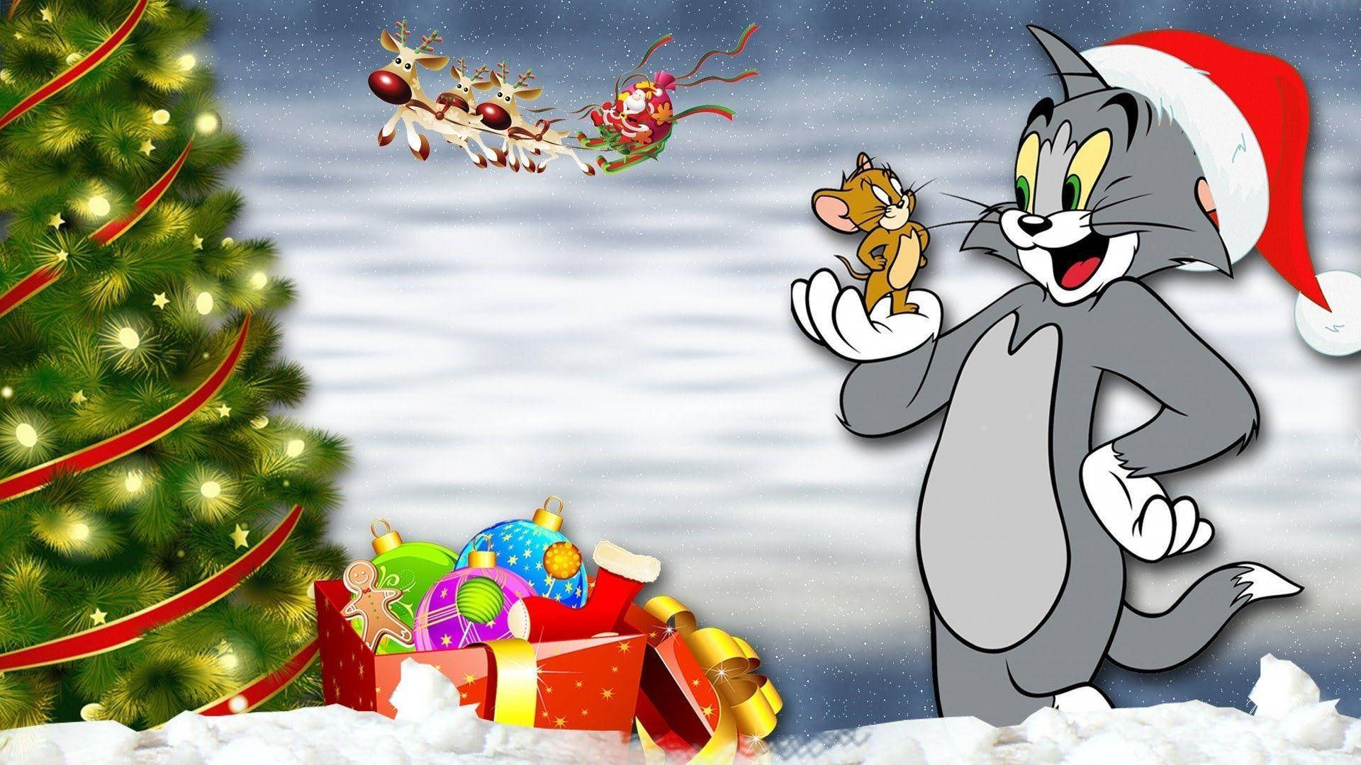 Tom And Jerry Christmas Background