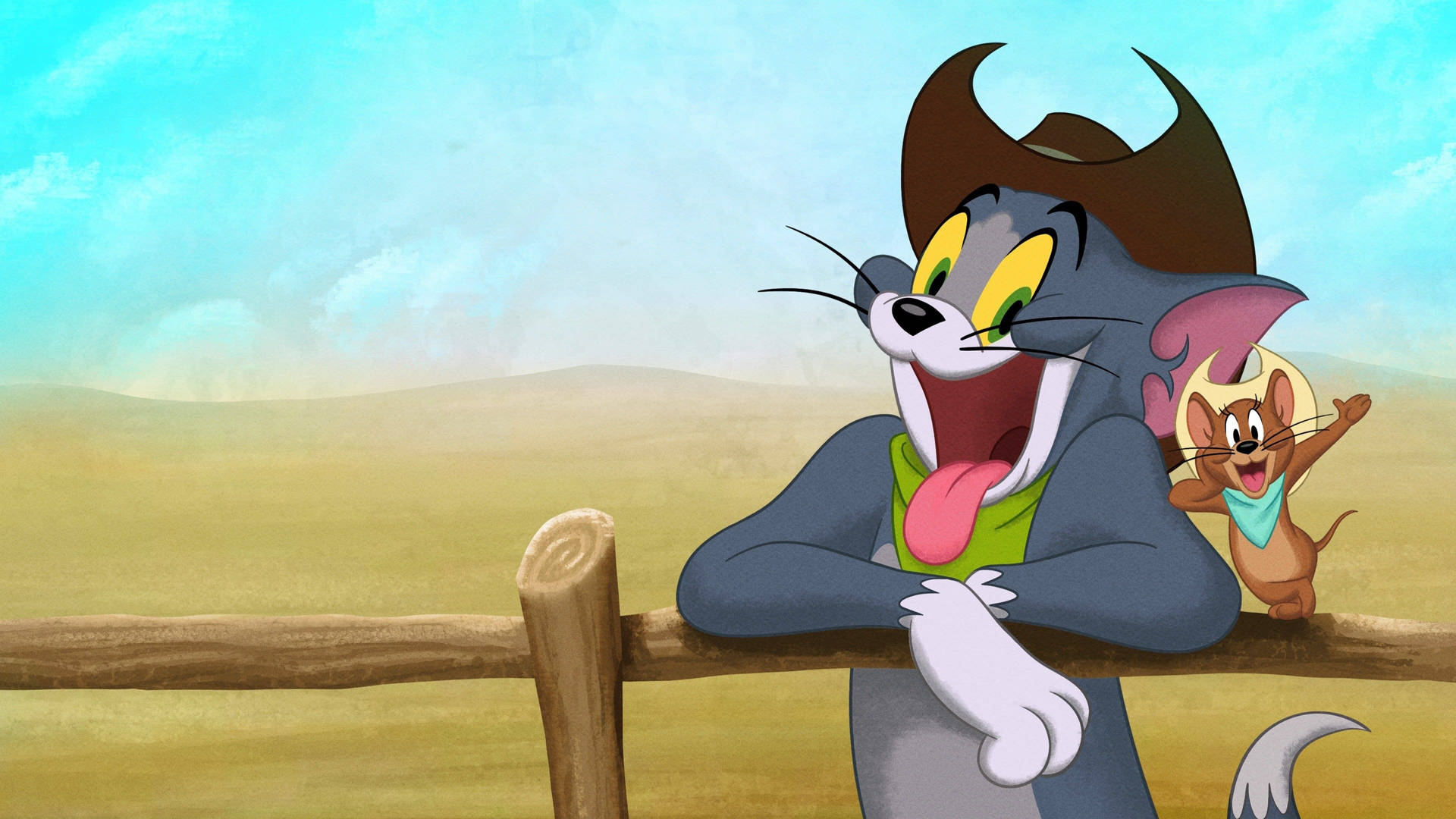 Tom And Jerry Cute Cowboys Background