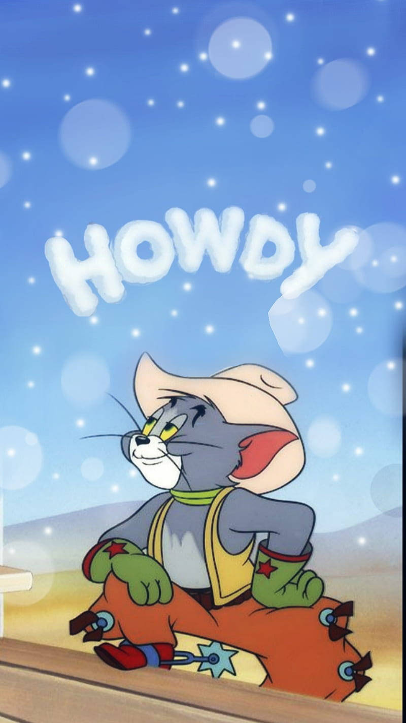 Tom And Jerry Cute Howdy Background