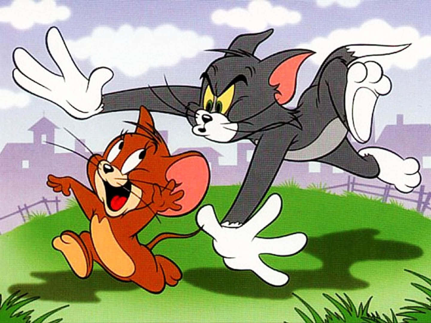 Tom And Jerry Get Into A Classic Slapstick Funny Fight. Background
