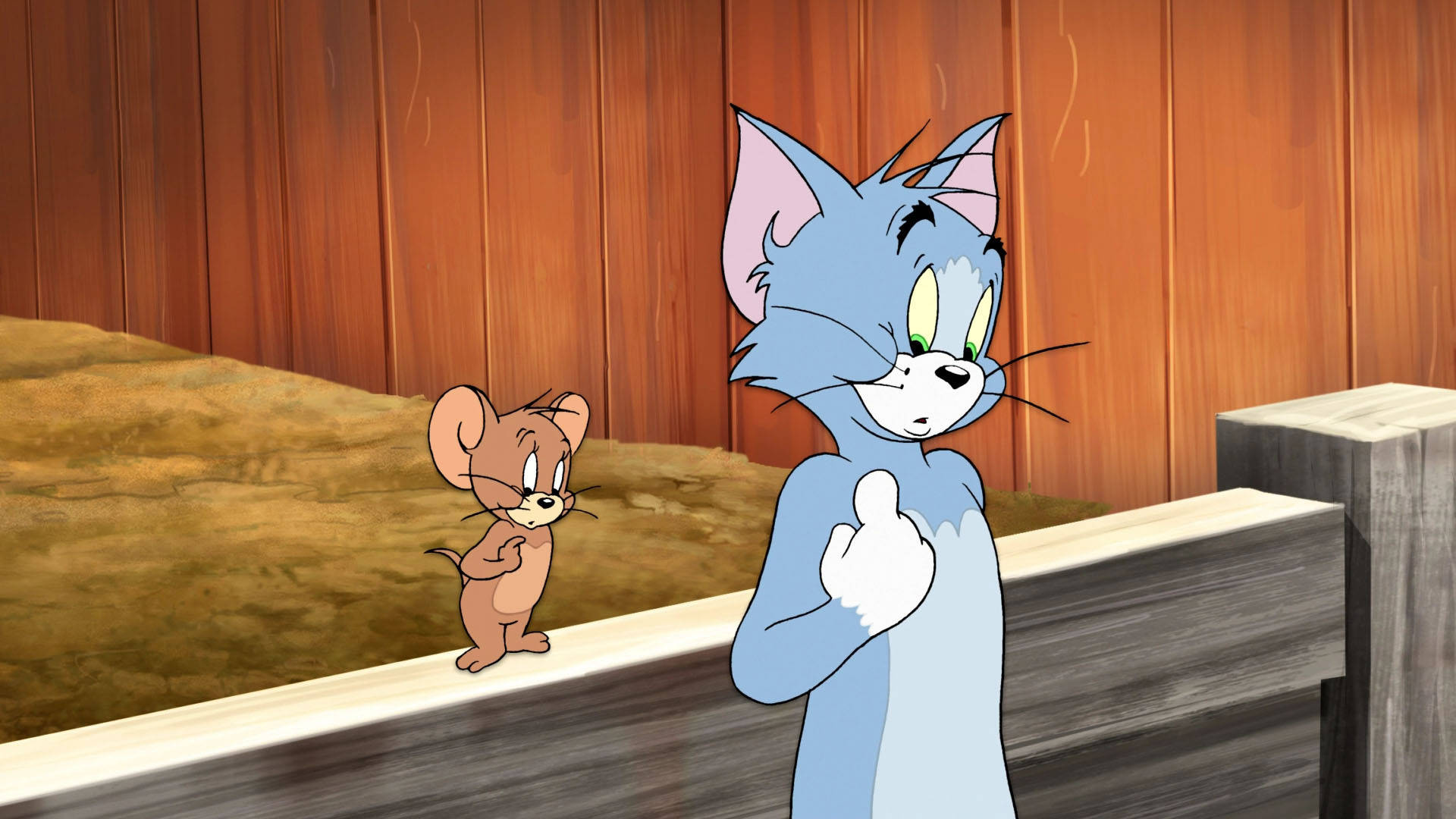 Tom And Jerry Iphone In Barn Background