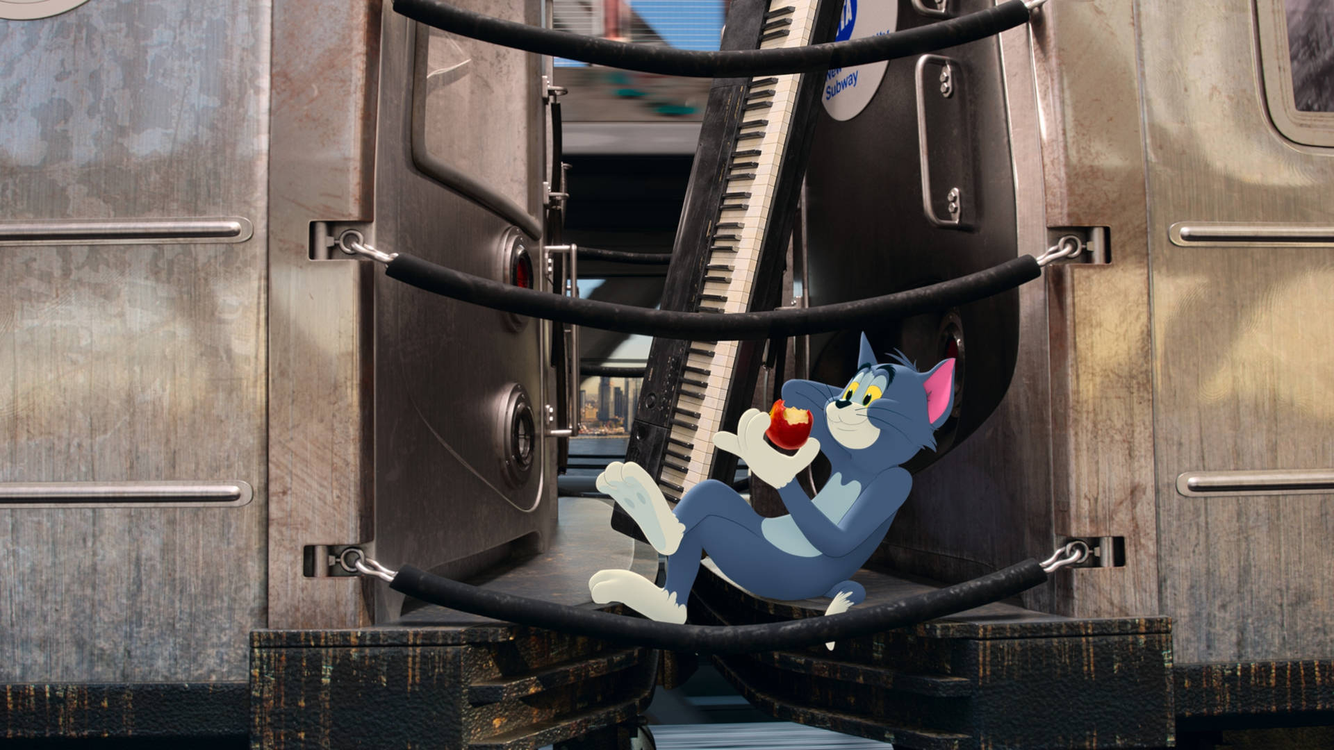Tom And Jerry Iphone On Train Background