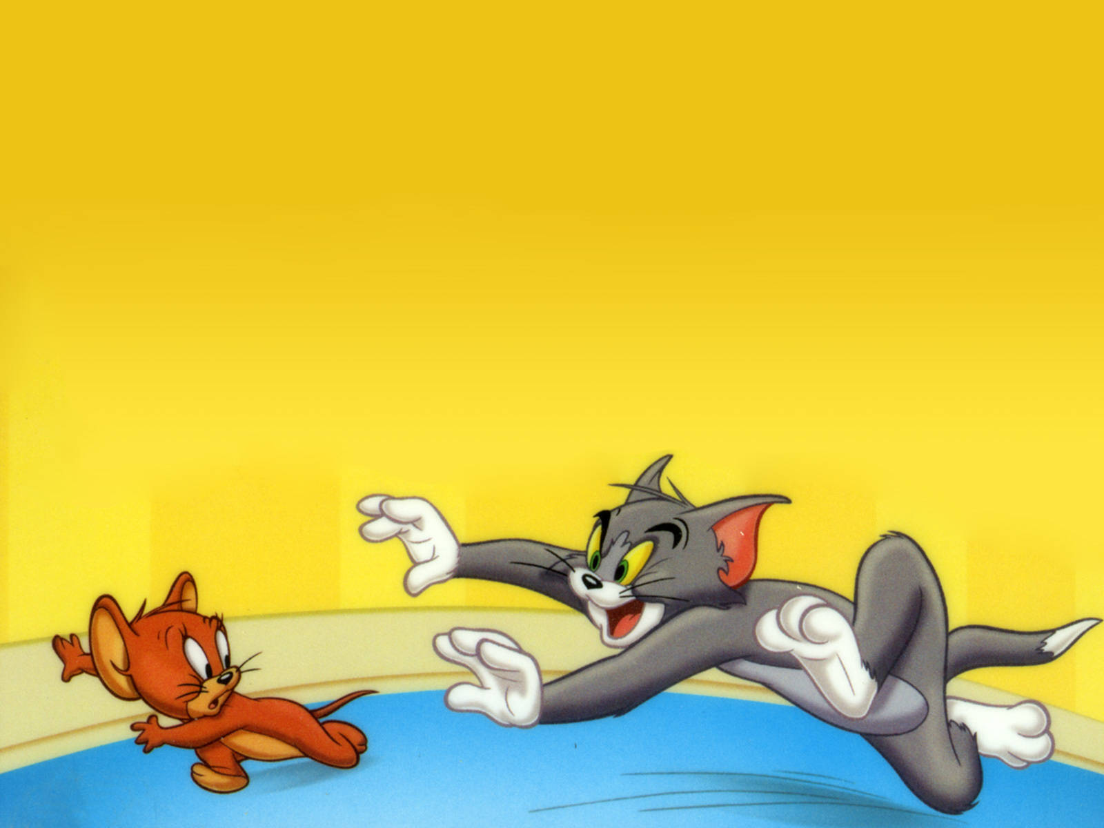 Tom And Jerry Iphone Yellow Walls Background