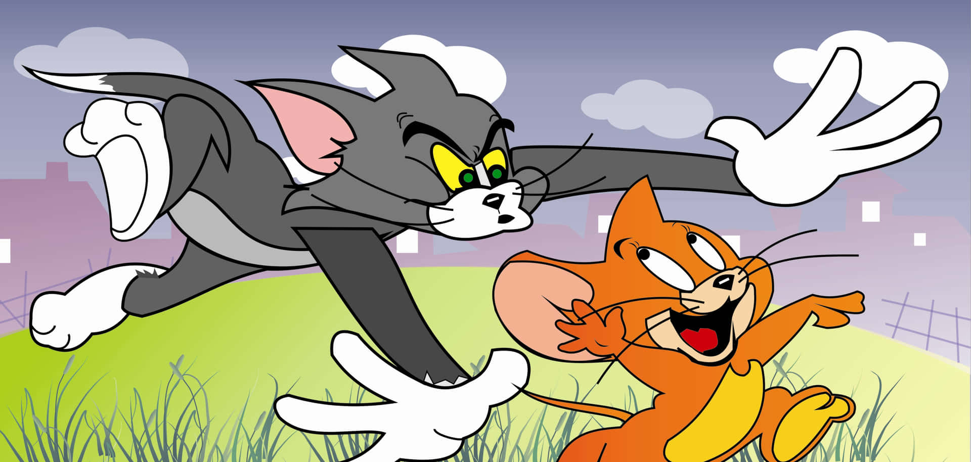 Tom And Jerry Laughing Together In A Hilarious Moment. Background