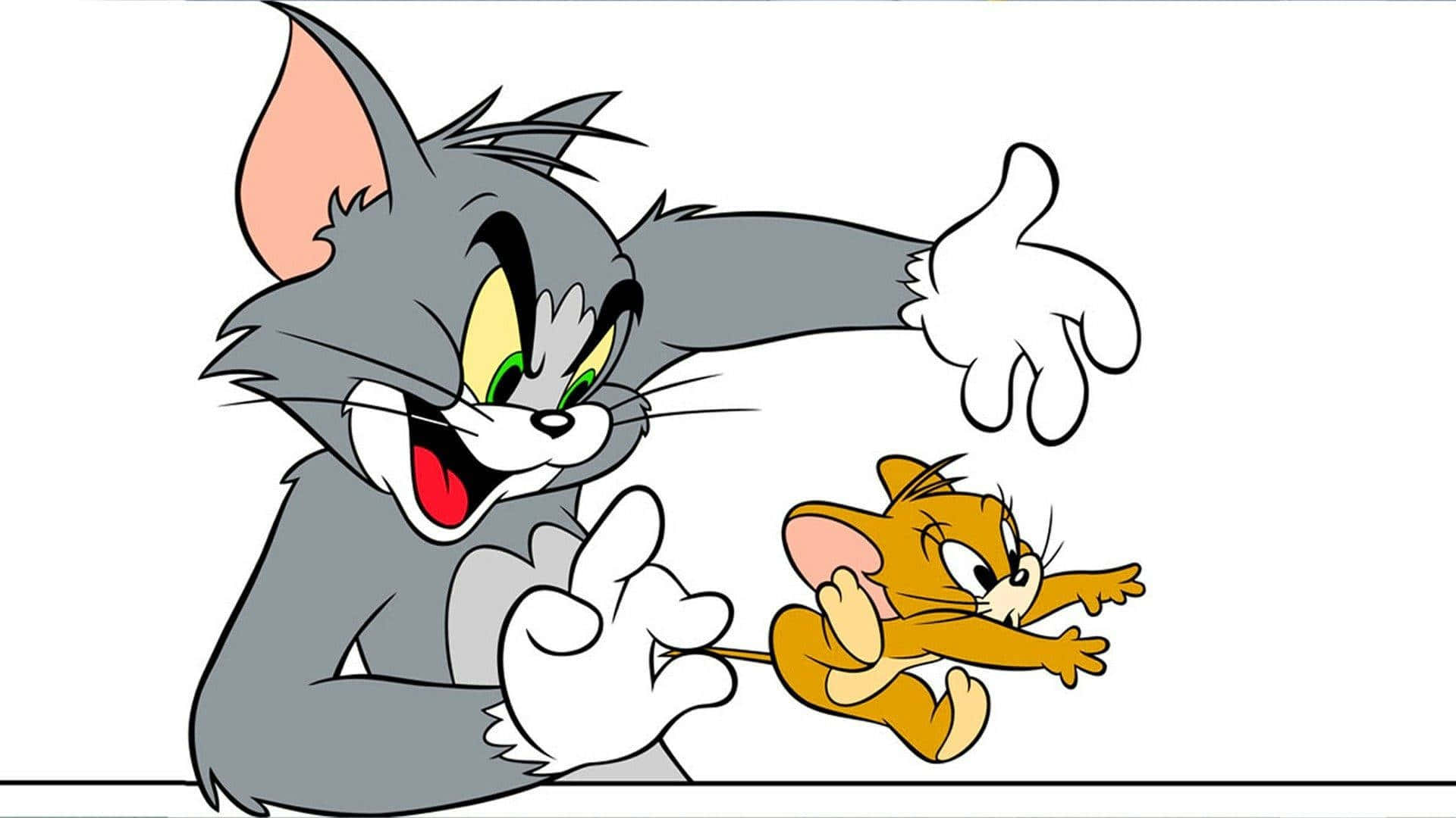 Tom And Jerry Sharing A Laugh Background