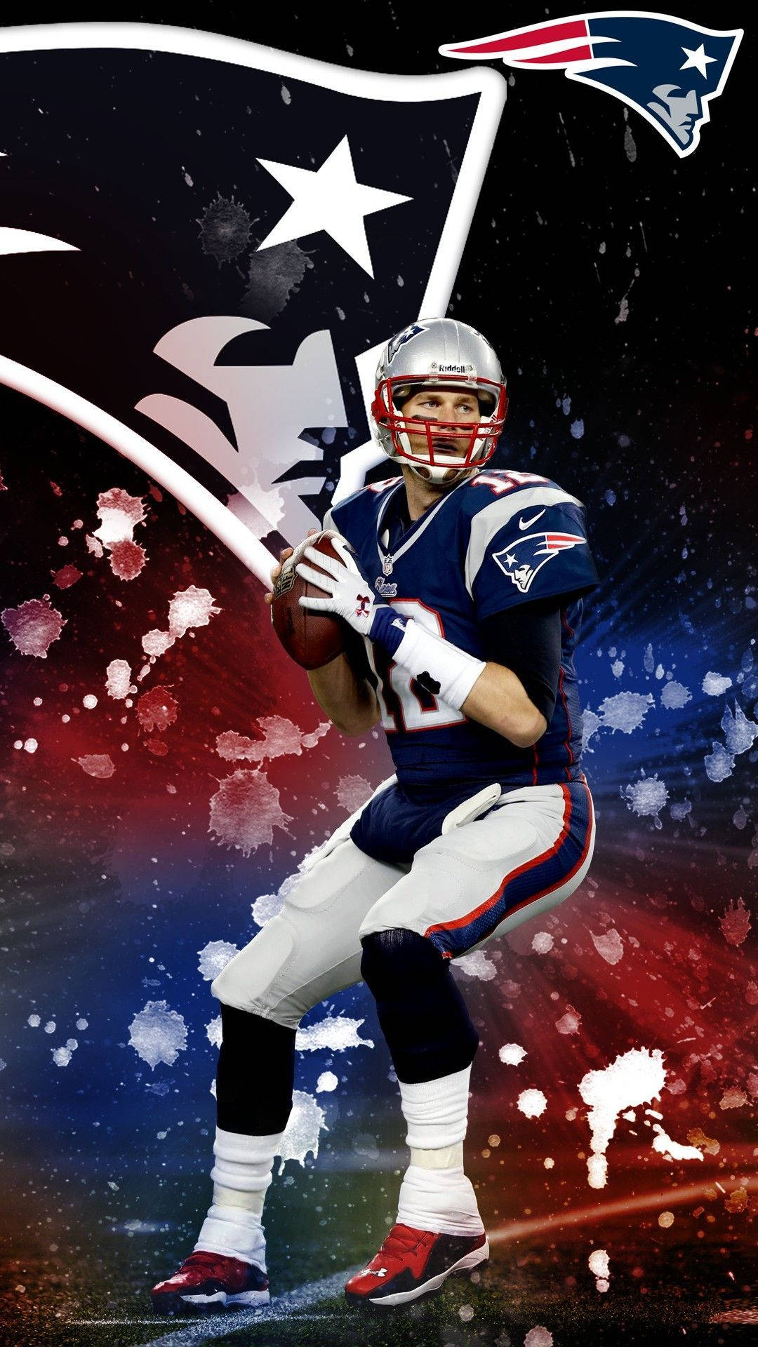 Tom Brady Colourful New England Poster Background