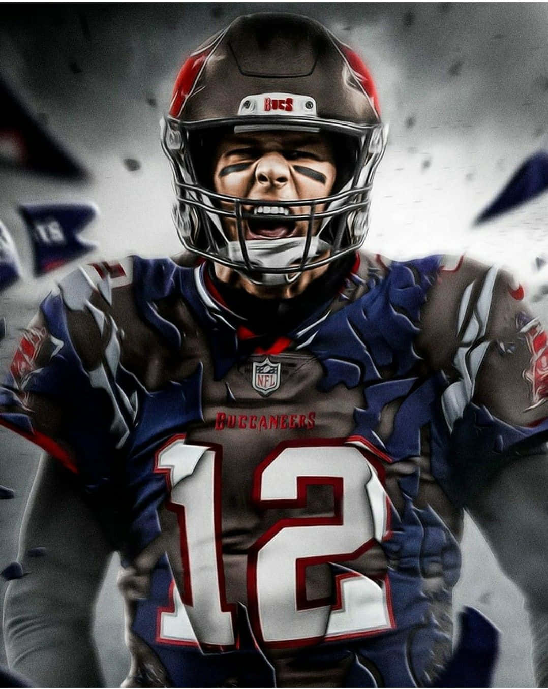 Tom Brady Goat Screams In Star Sports Poster Background