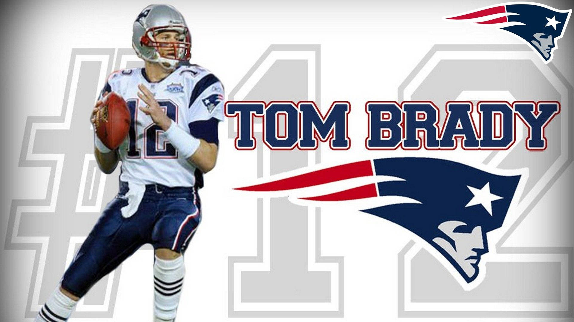 Tom Brady Grey And White Patriots Background