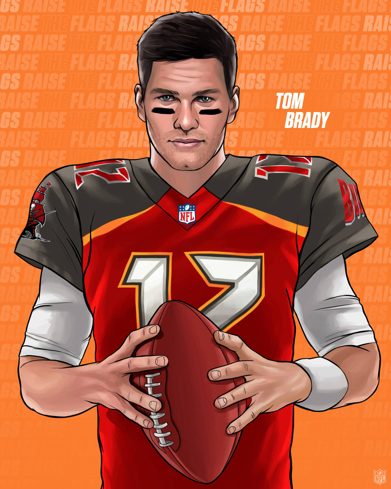 Tom Brady Vector Art Illustration Background