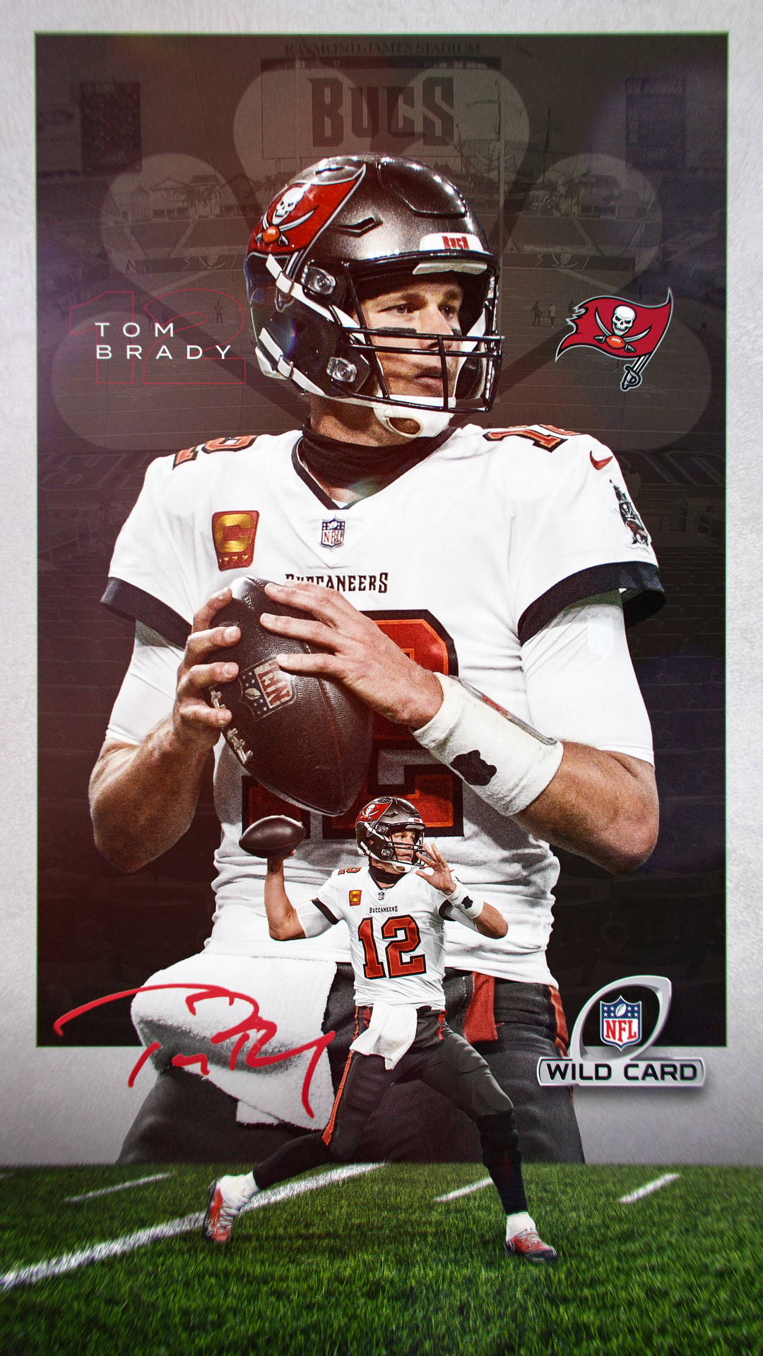 Tom Brady With Red Signature