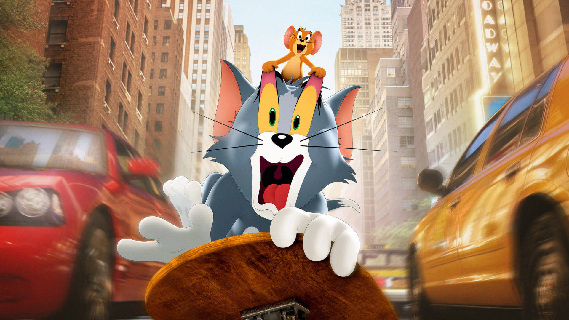 Tom Cat And Jerry On The Road Background