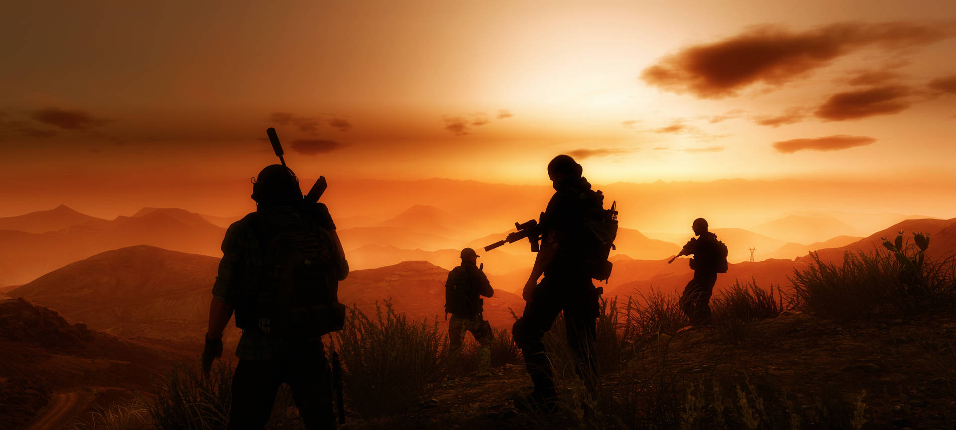 Tom Clancy's Ghost Recon Wildlands Soldiers Silhouette Background