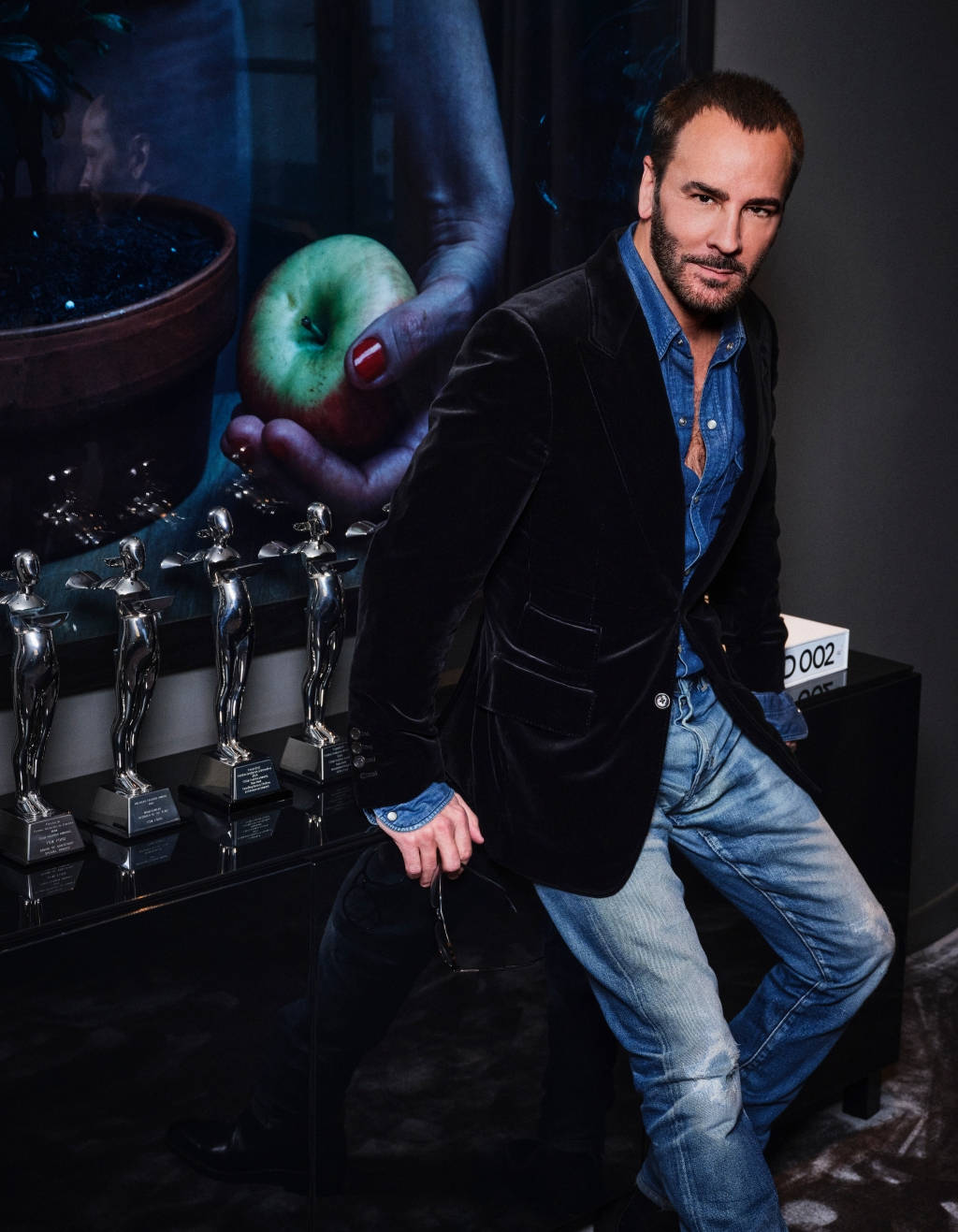 Tom Ford Posing With Awards