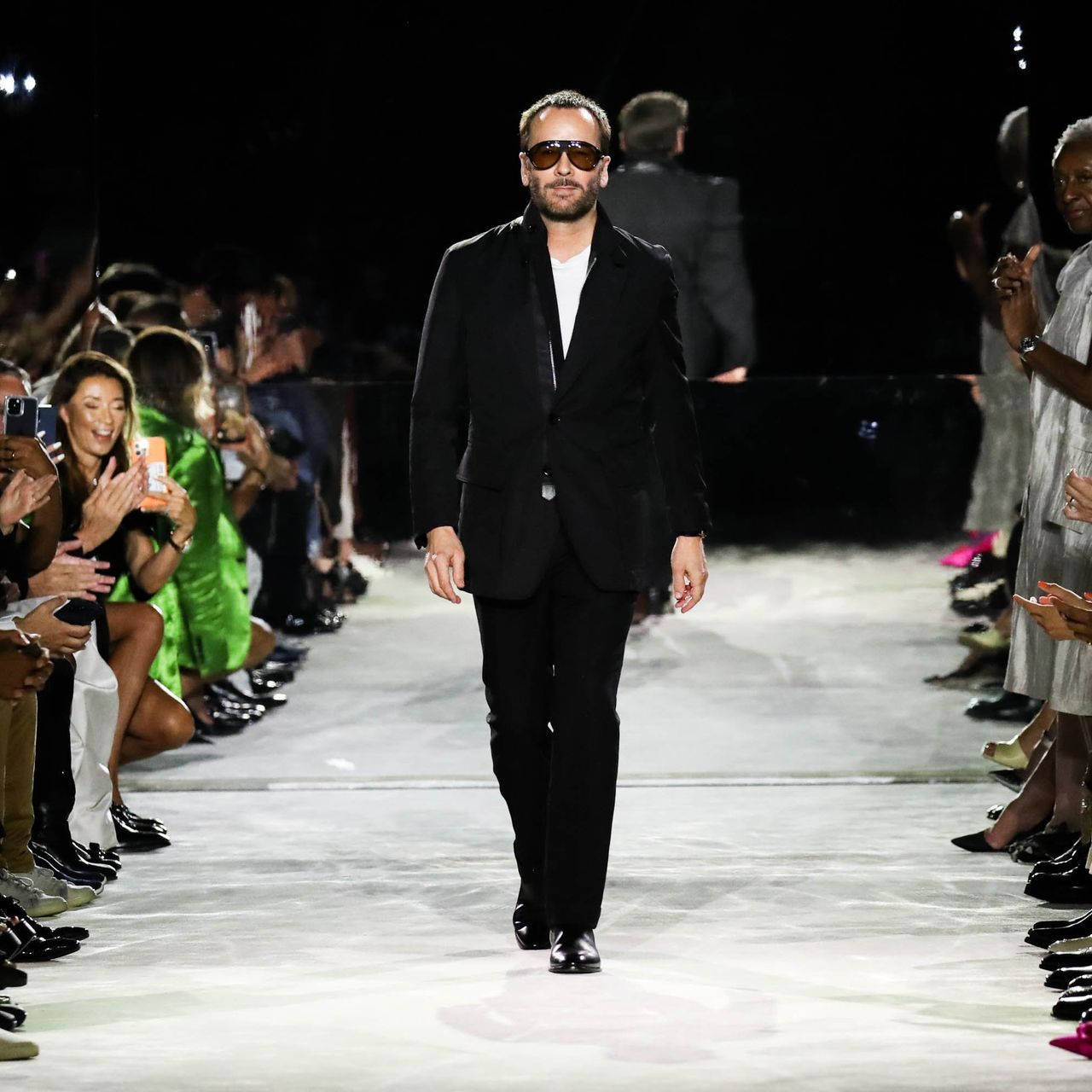 Tom Ford Proudly On Catwalk Background