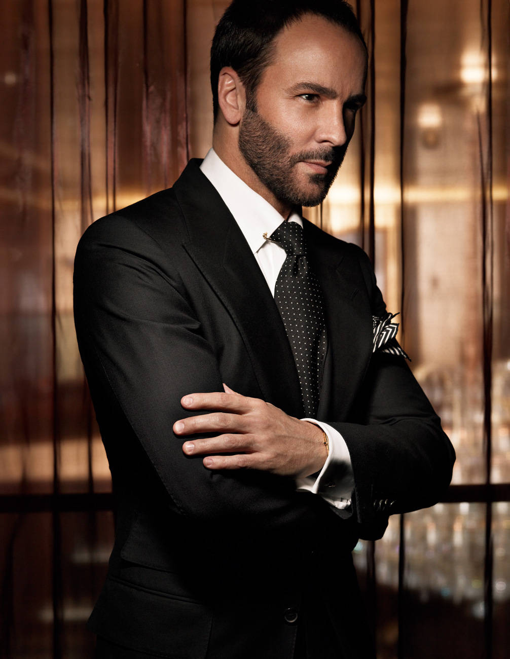 Tom Ford With Folded Arms Background