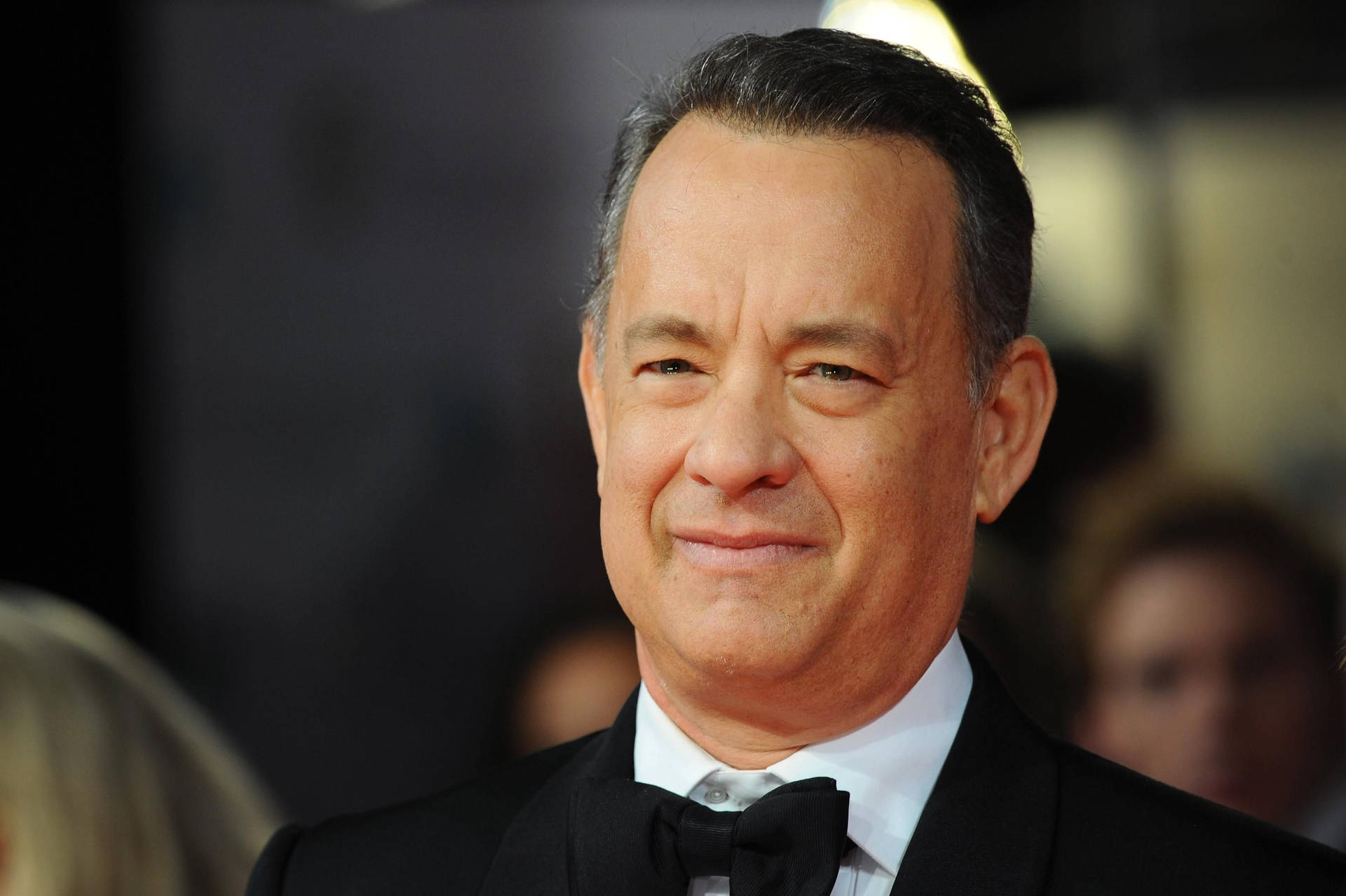 Tom Hanks Black Suit And Bowtie Background