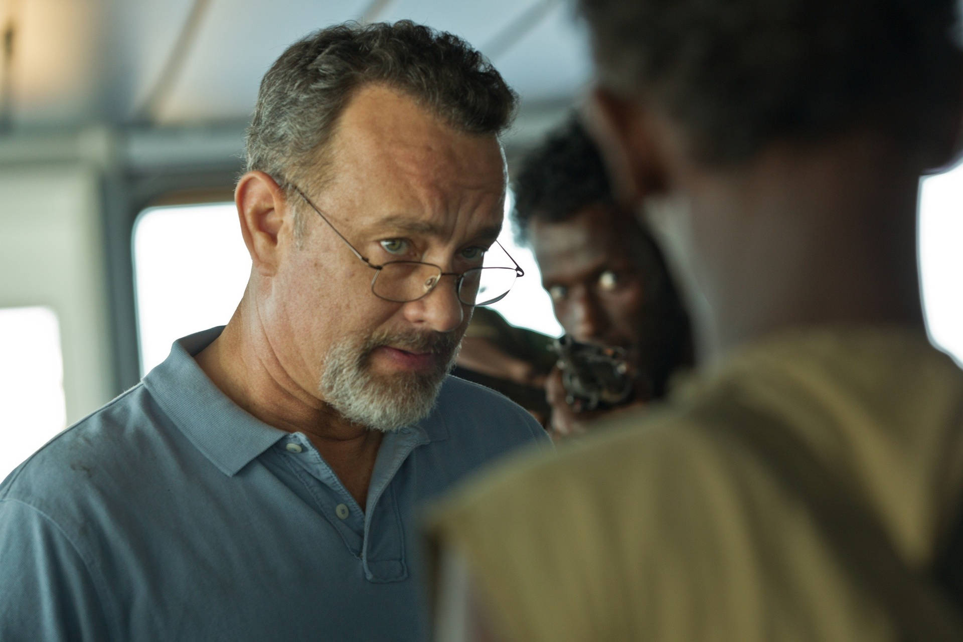 Tom Hanks Gun Pointed By Pirate Background