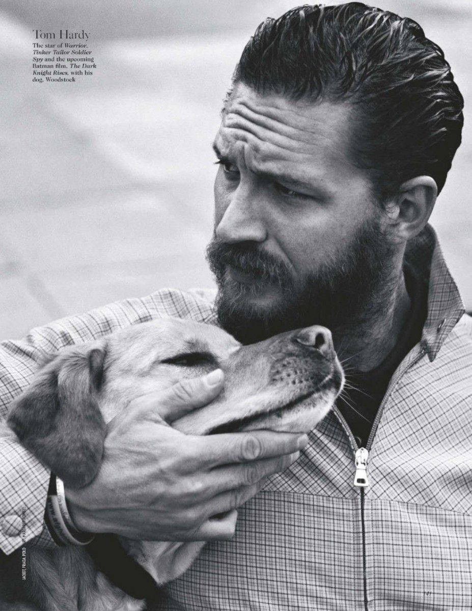Tom Hardy With A Dog Background