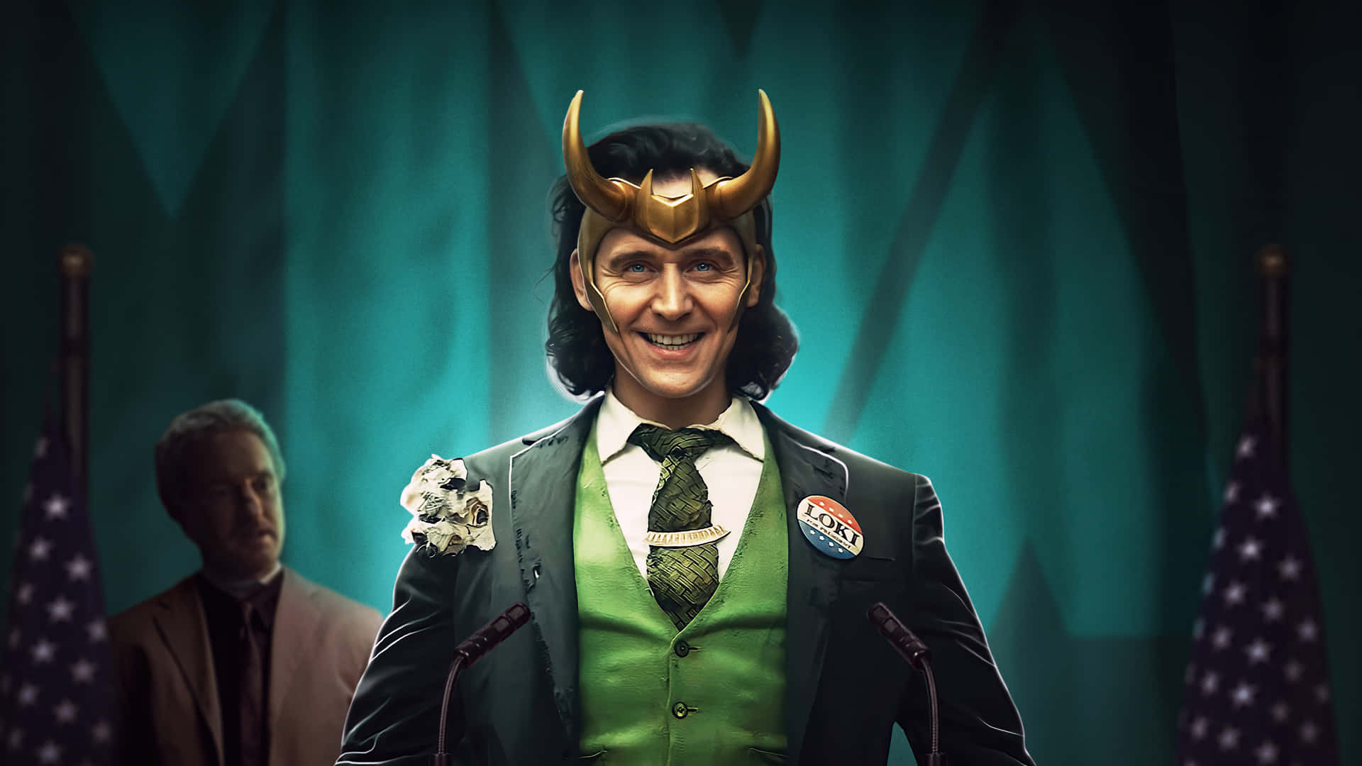 Tom Hiddleston As Loki In- Marvel Cinematic Universe Background