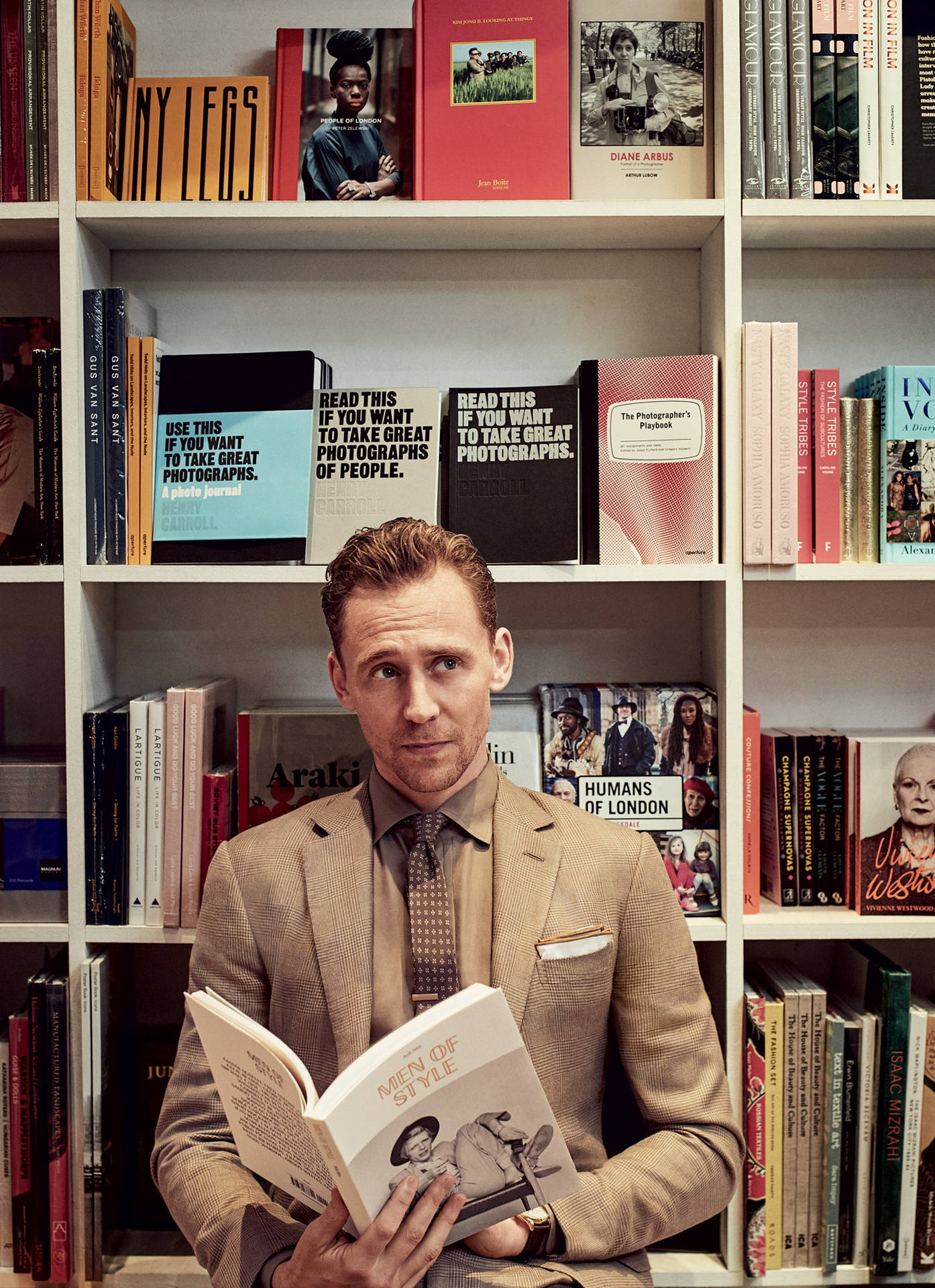 Tom Hiddleston In A Library