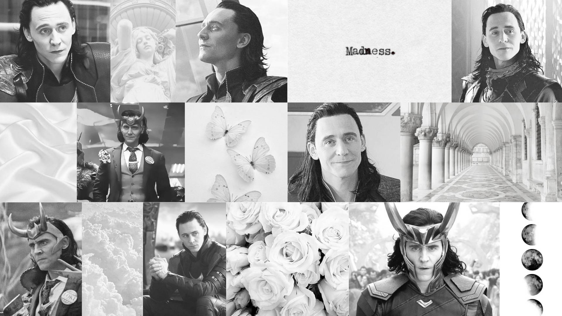 Tom Hiddleston Loki Madness Collage Background