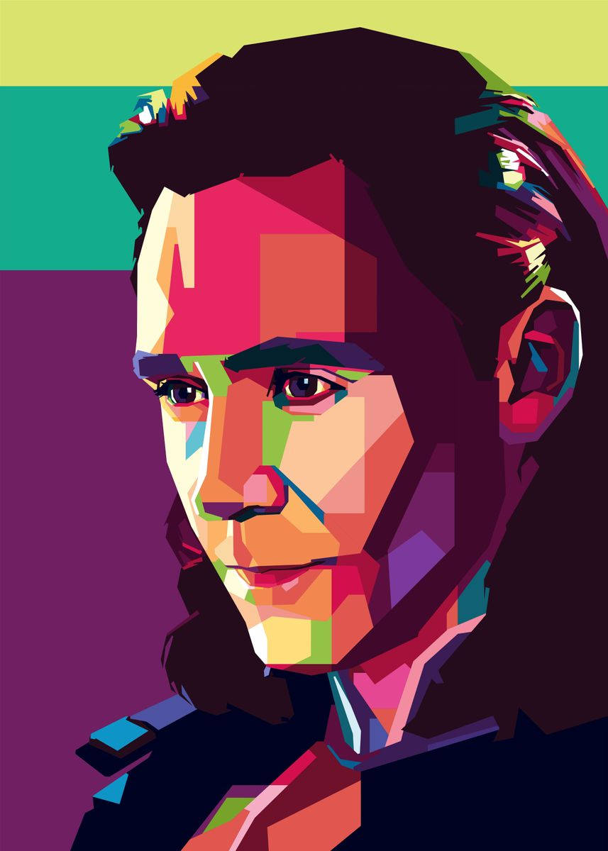 Tom Hiddleston Loki Pop Art Background