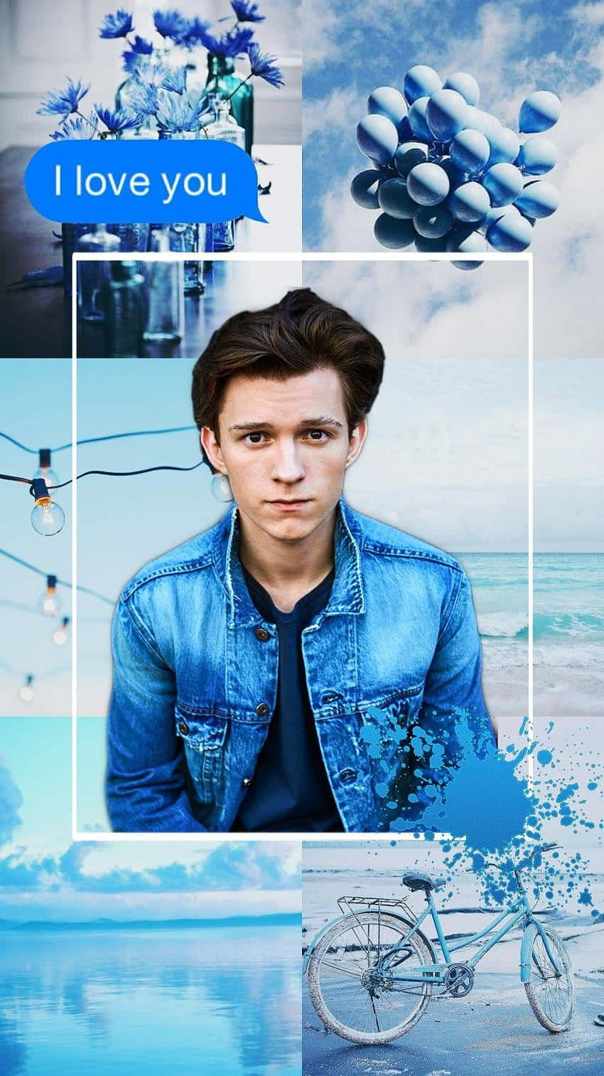 Tom Holland Aesthetic Blue Background