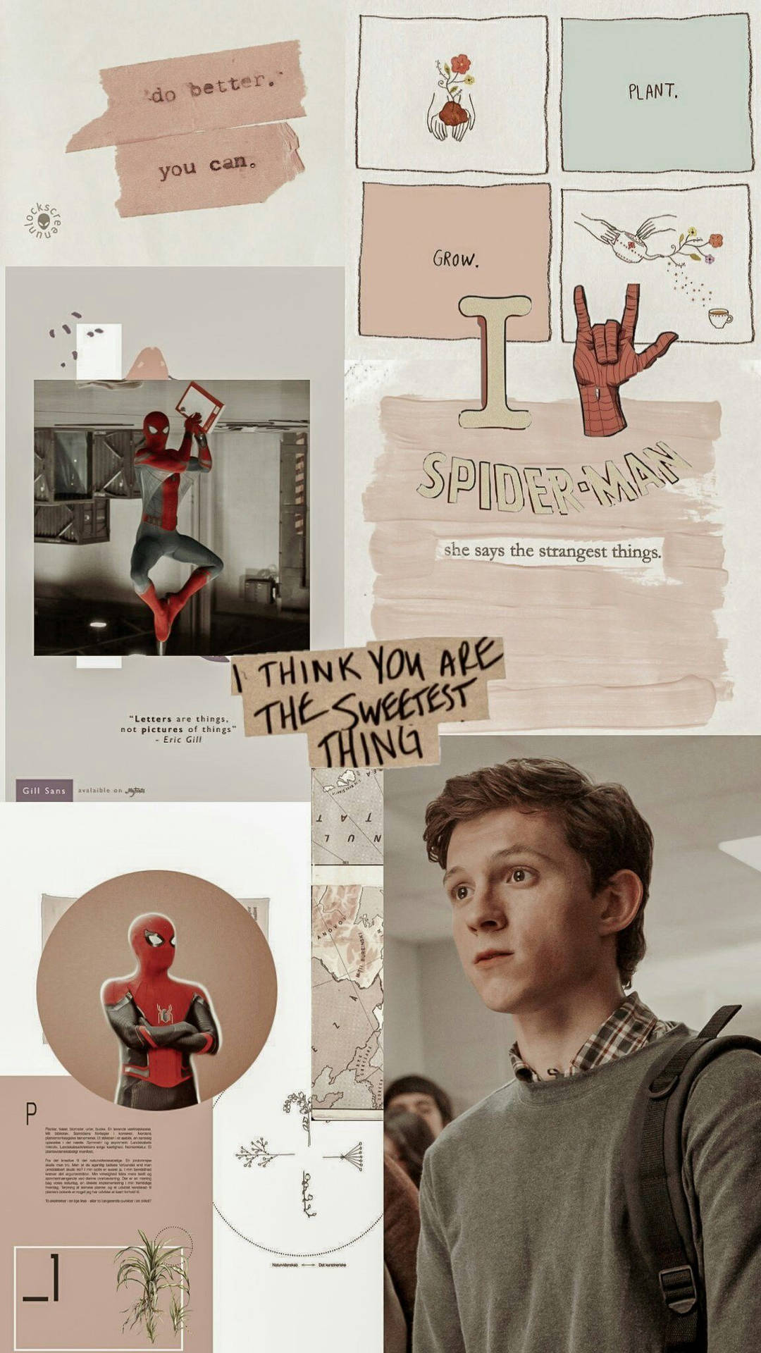 Tom Holland Aesthetic Collage Background