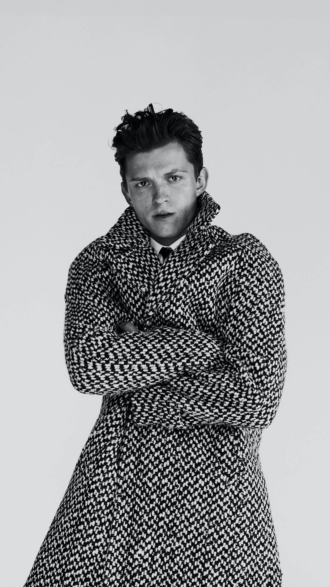 Tom Holland Black And White Background