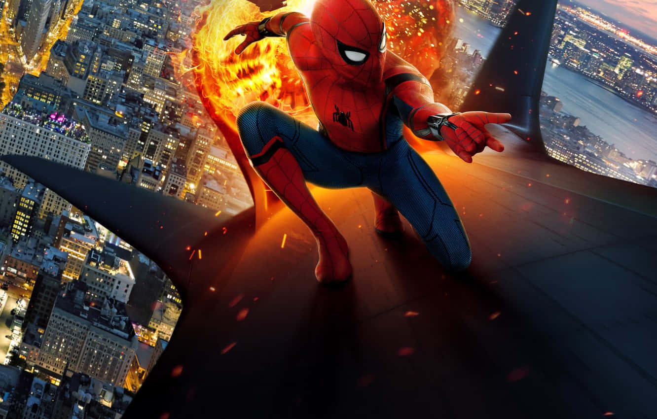 Tom Holland In Spider Man Homecoming Background