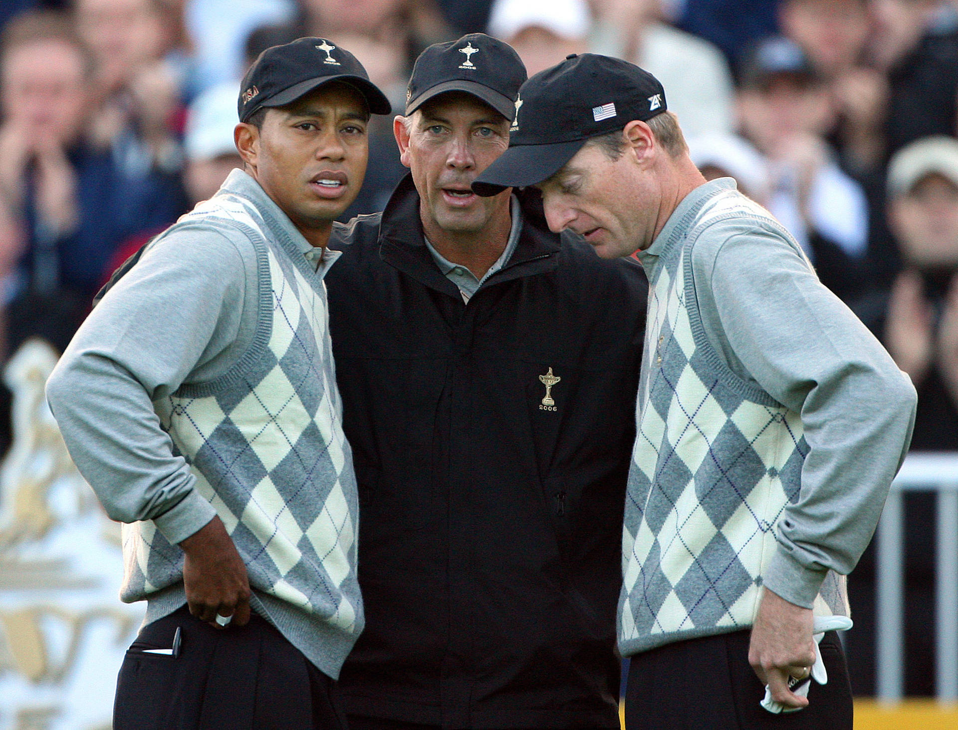 Tom Lehman Instructing Two Golfers Background