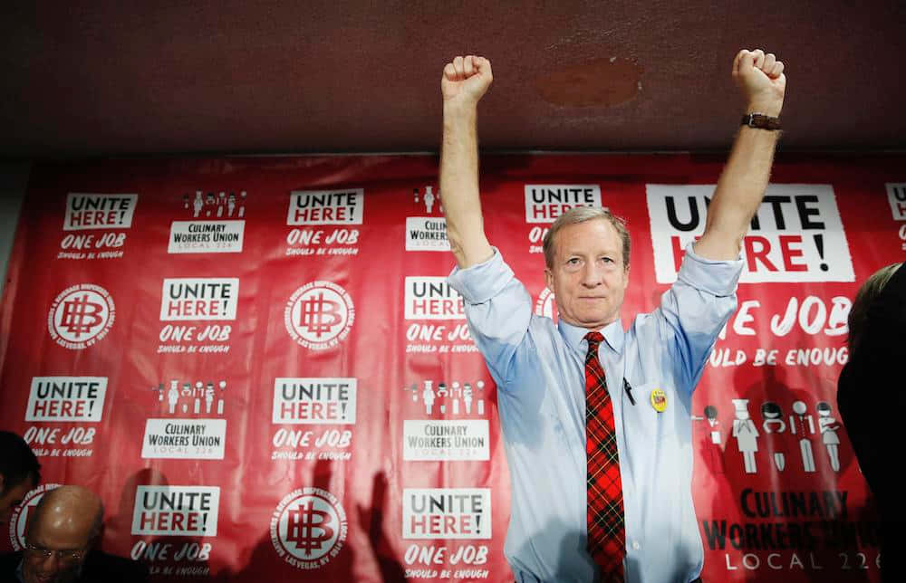 Tom Steyer At The Culinary Workers Union Background