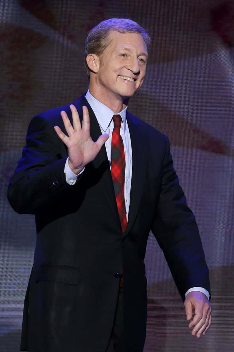 Tom Steyer Hand Pause Background