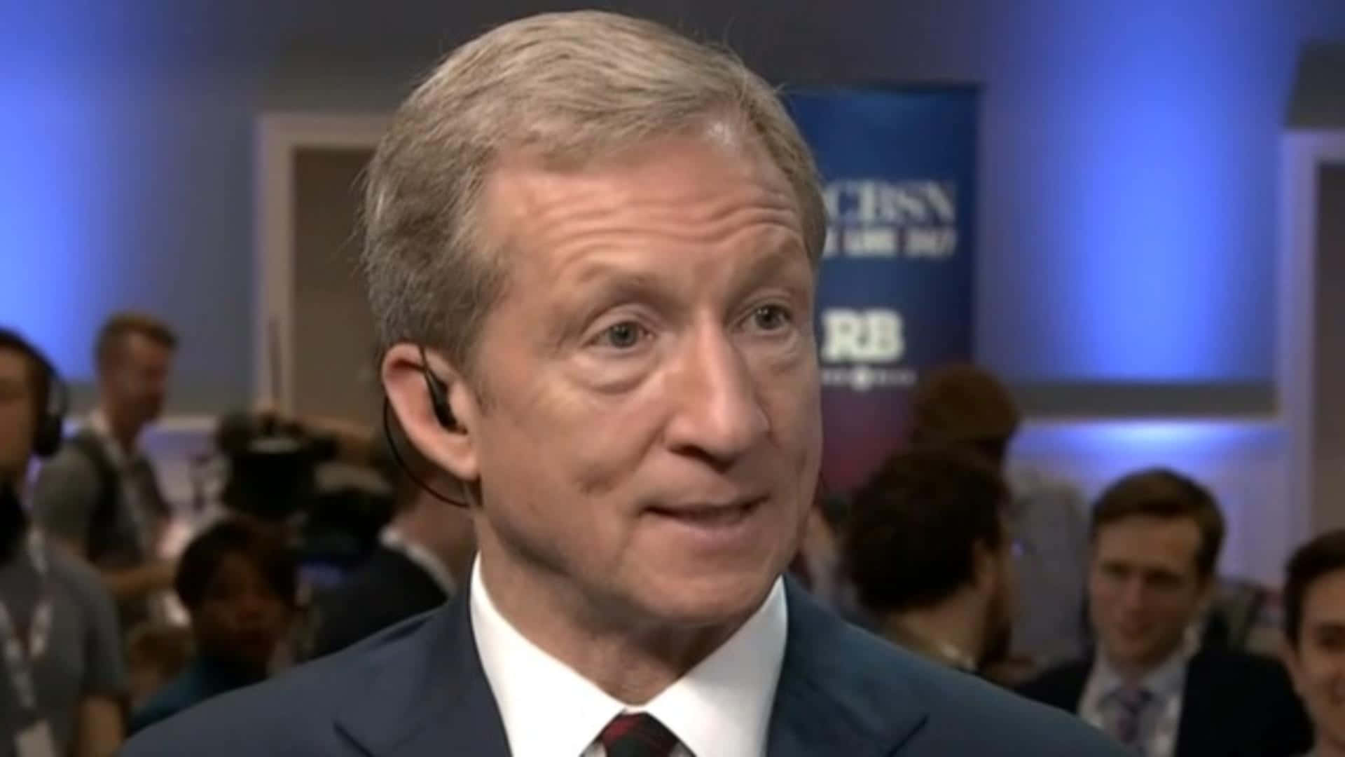 Tom Steyer In Earphones