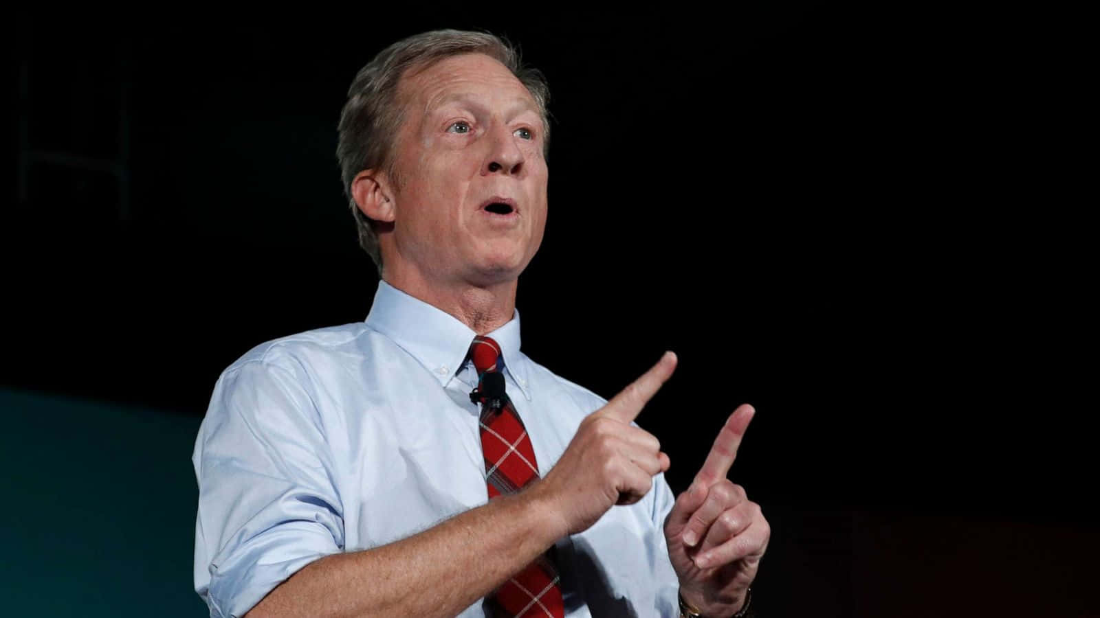 Tom Steyer Pointing Upwards