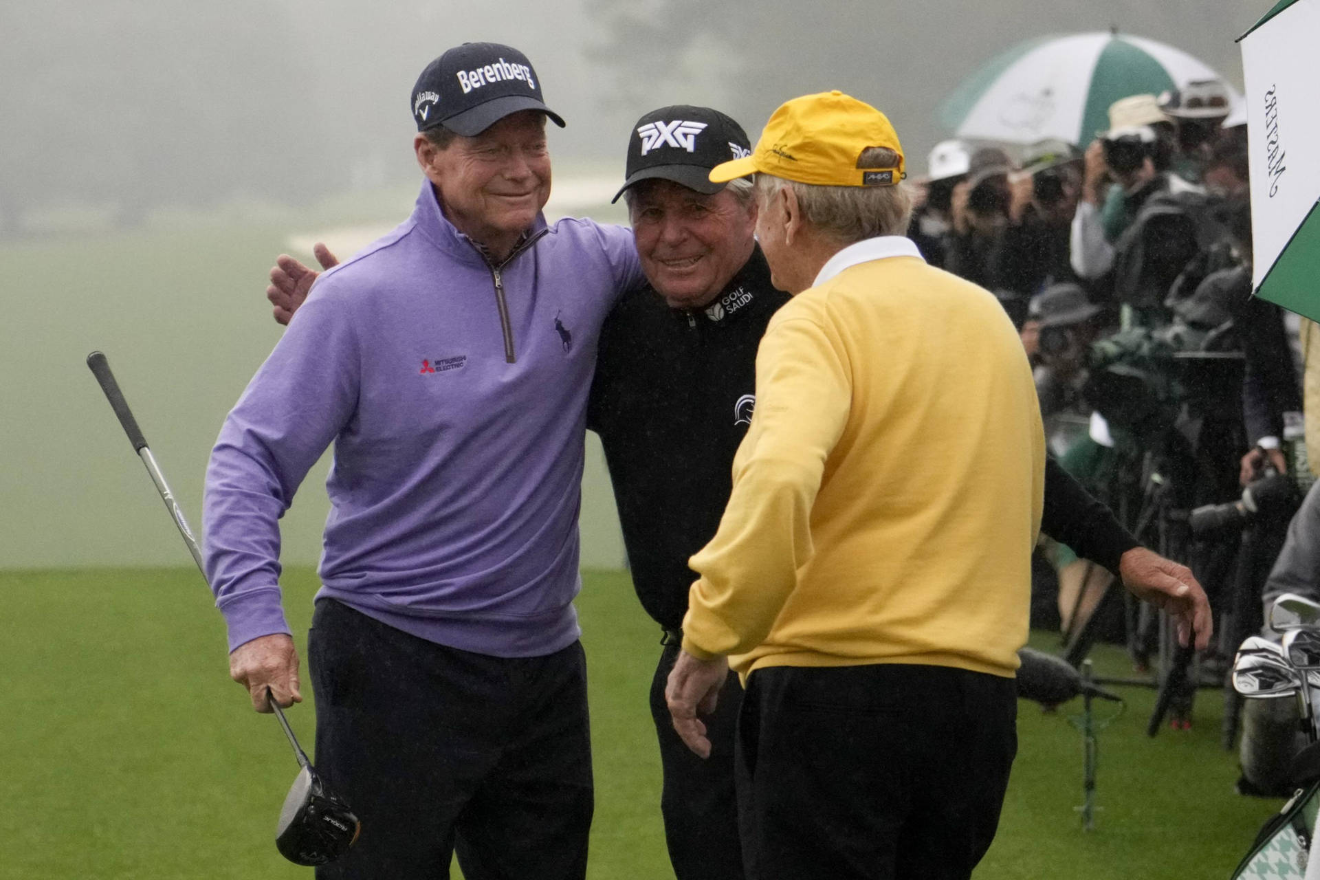 Tom Watson With Gary Player And Jack Nicklaus Background