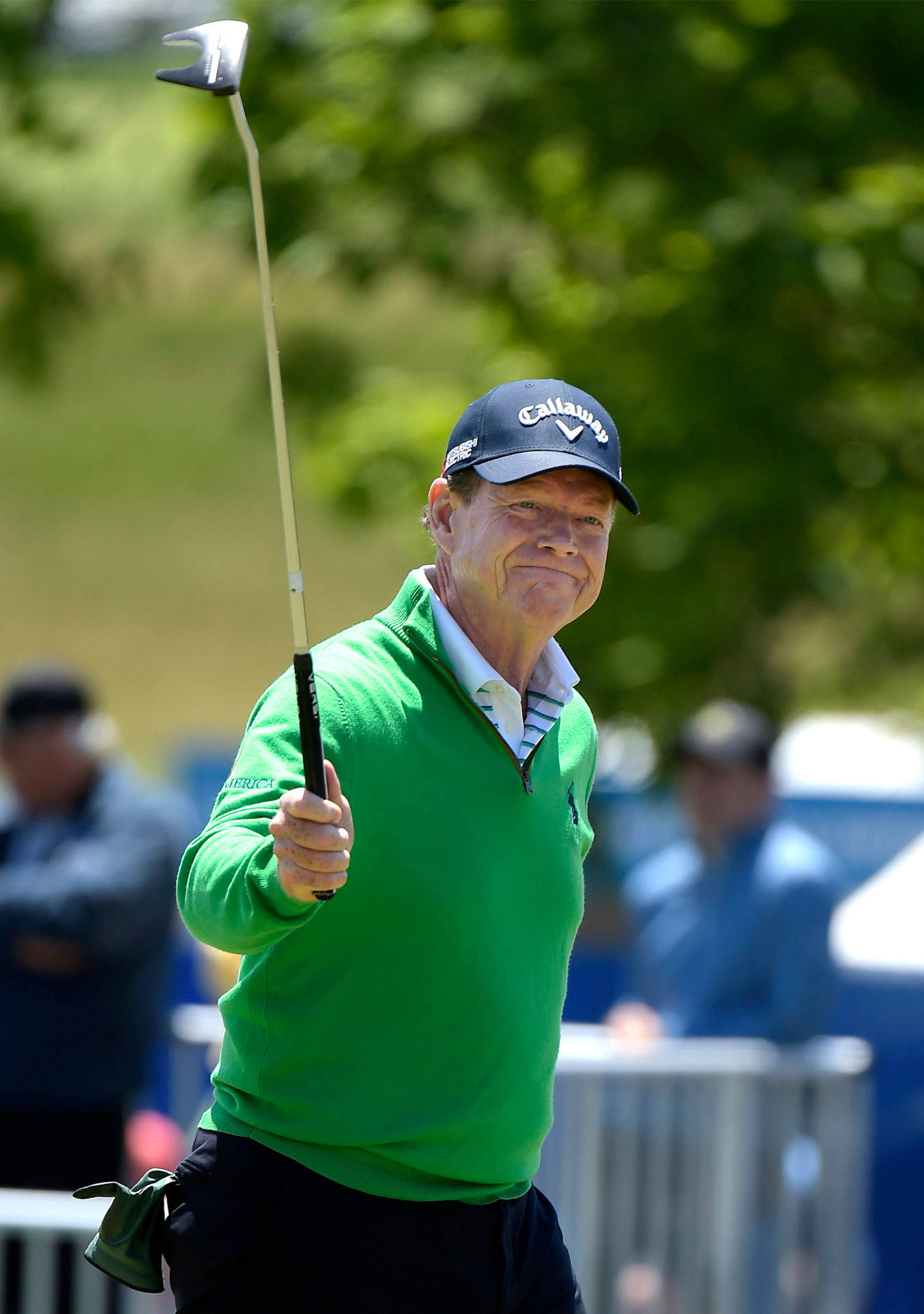 Tom Watson With Golf Club Background