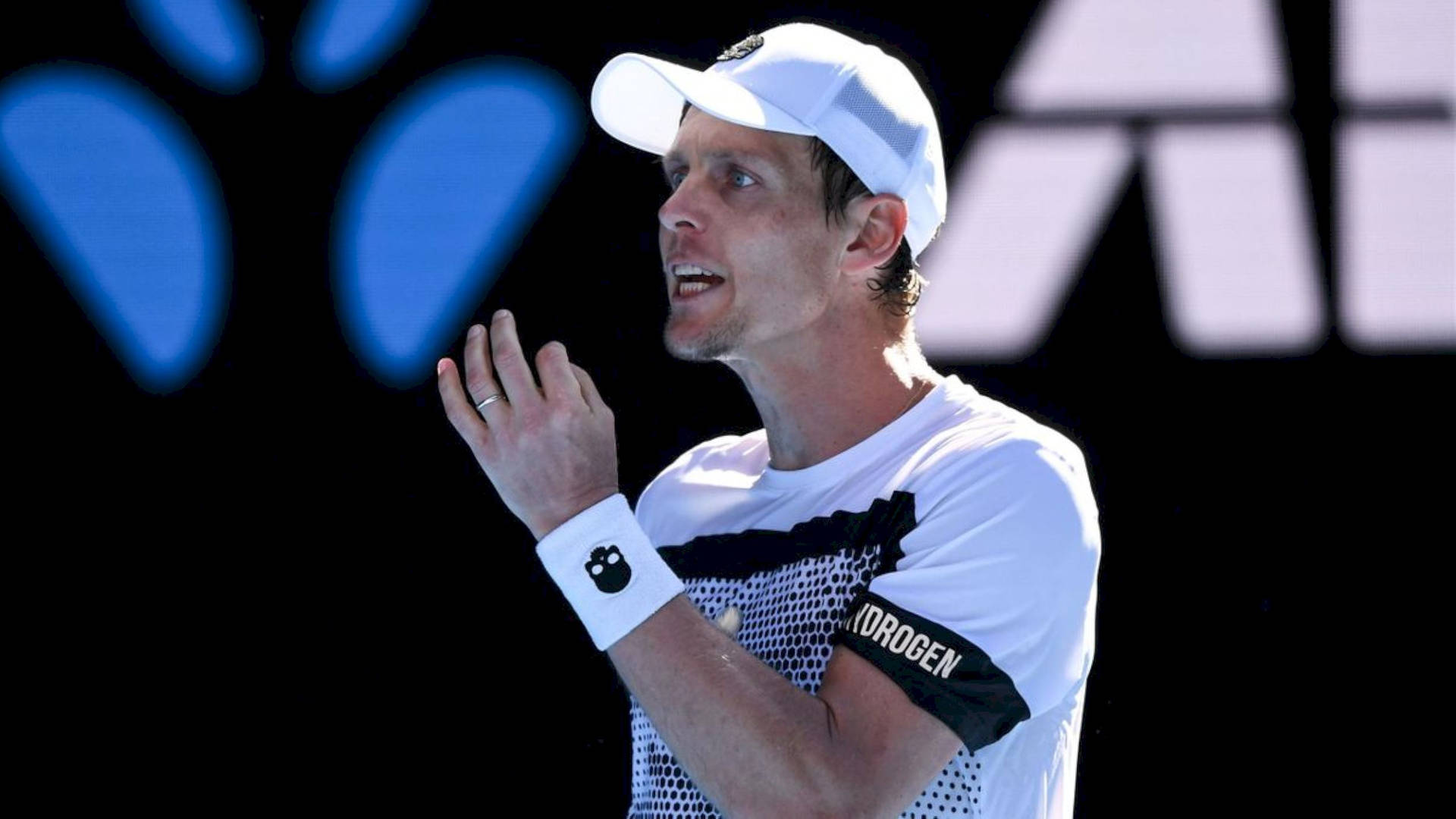 Tomas Berdych In White Cap