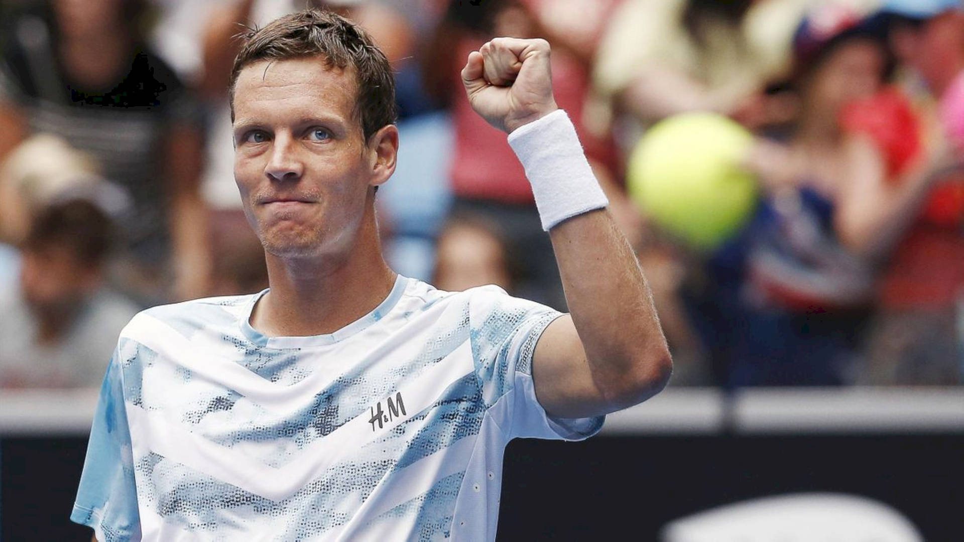 Tomas Berdych Raising Left Hand